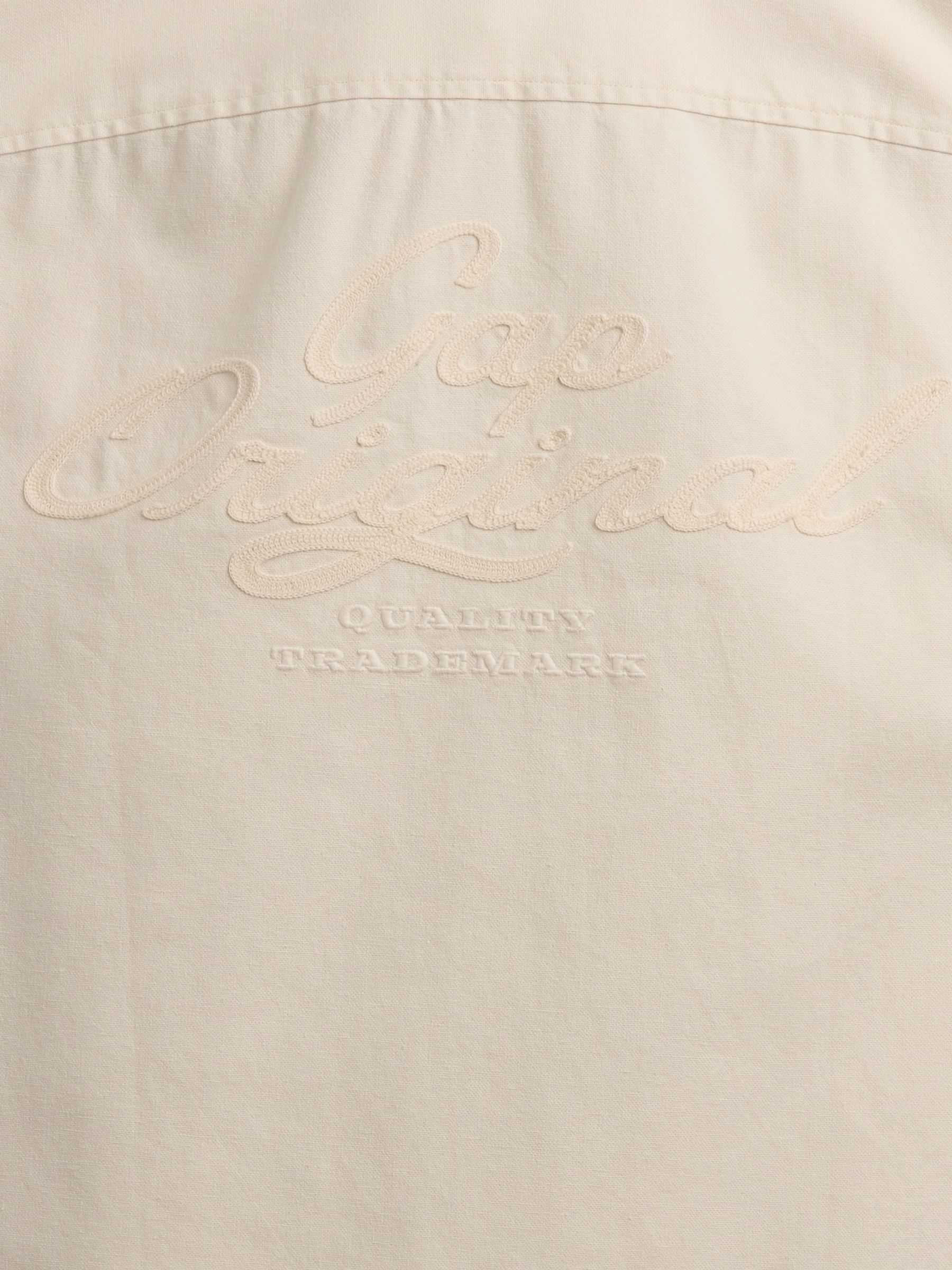 Cream Relaxed Straight-Hem Oxford Shirt - Image 4 of 4