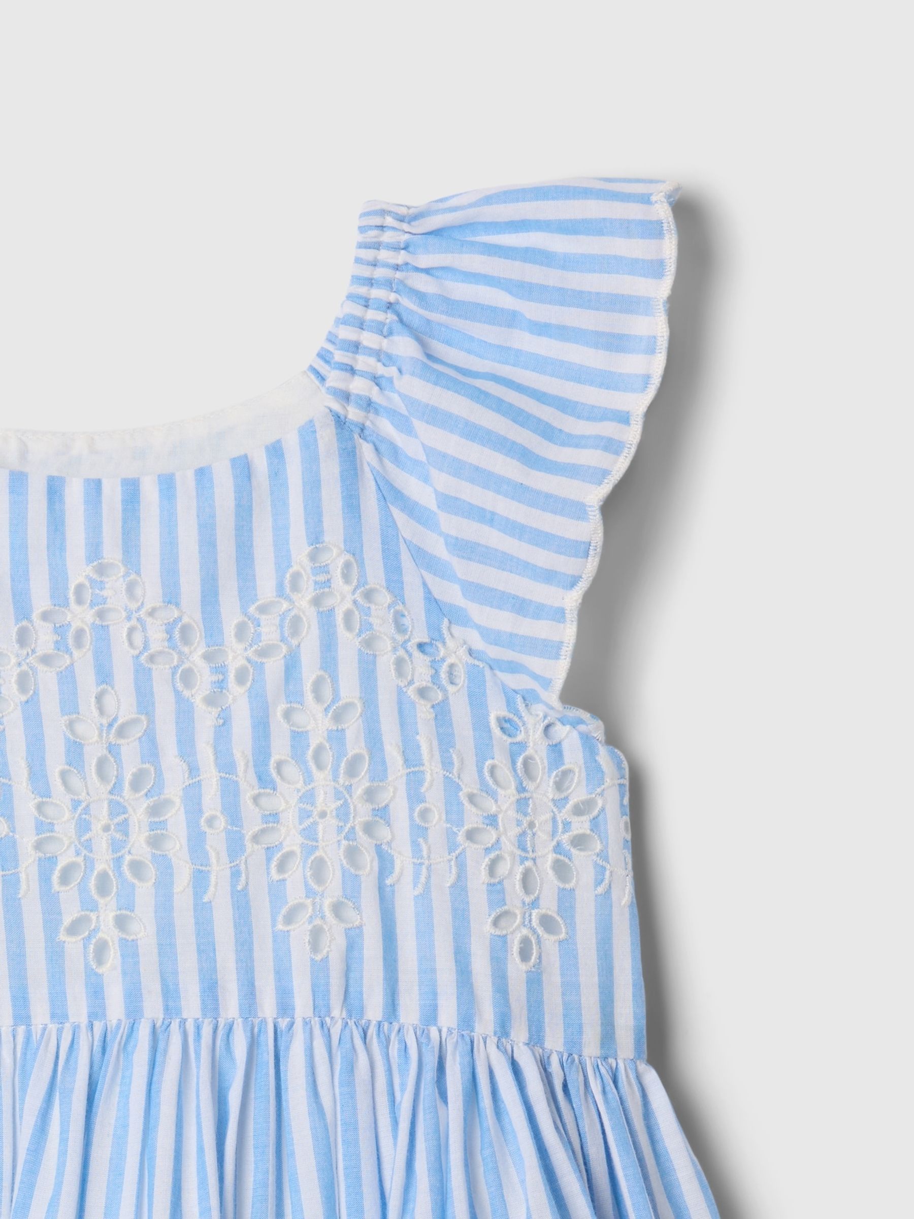 Blue Stripe Eyelet Dress - Image 3 of 3