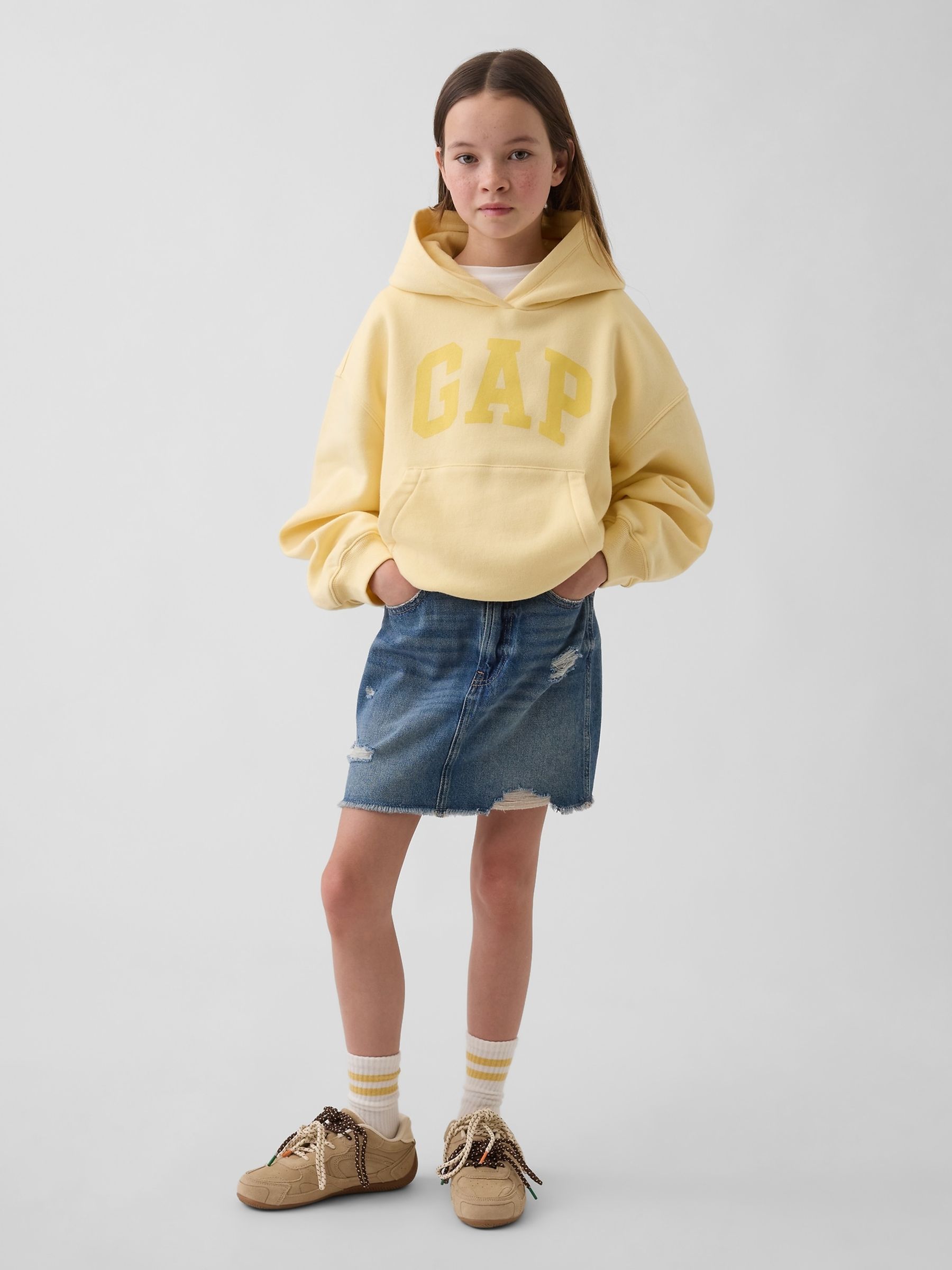 Yellow Vintage Soft Relaxed Hoodie (4-13yrs) - Image 3 of 5