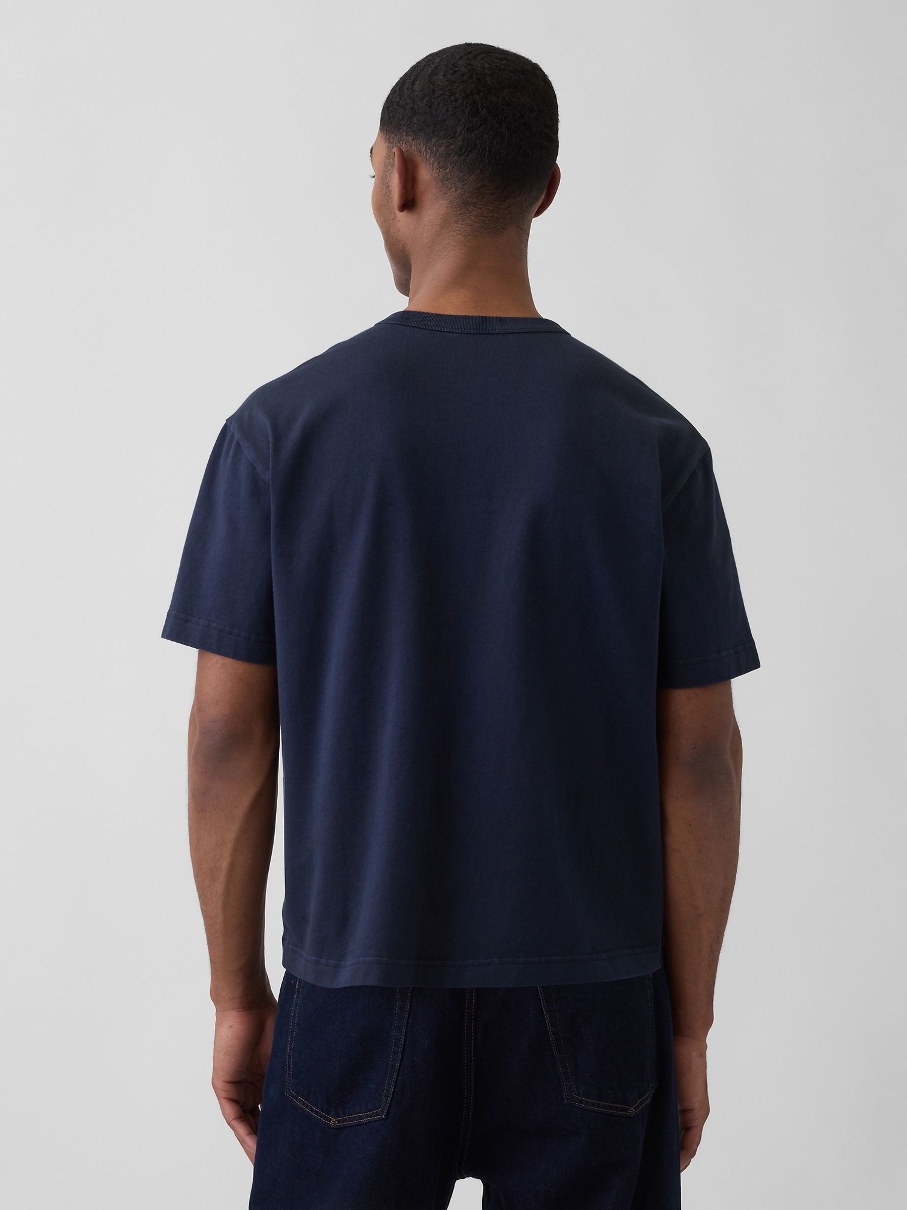 Navy Heavyweight Boxy T-Shirt - Image 2 of 5