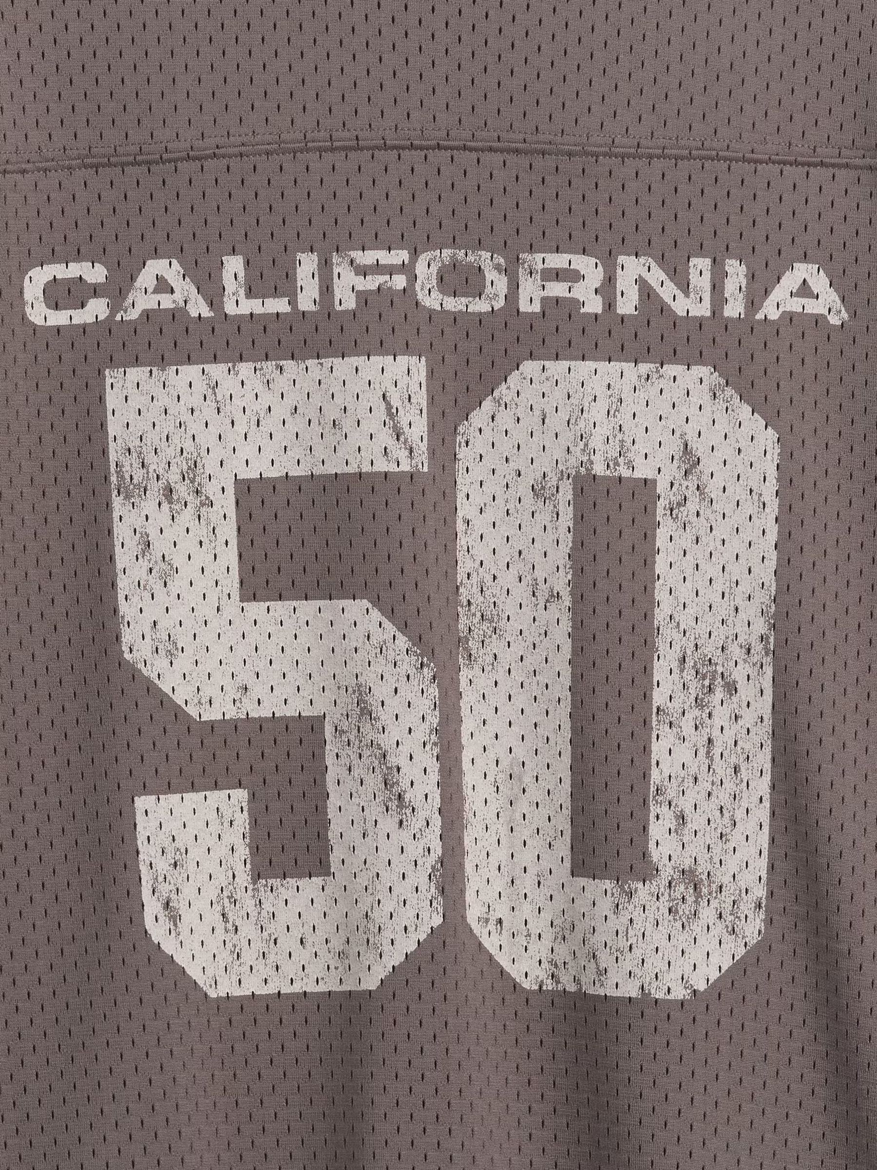 Brown Mesh Oversized Graphic Jersey T-Shirt - Image 4 of 4