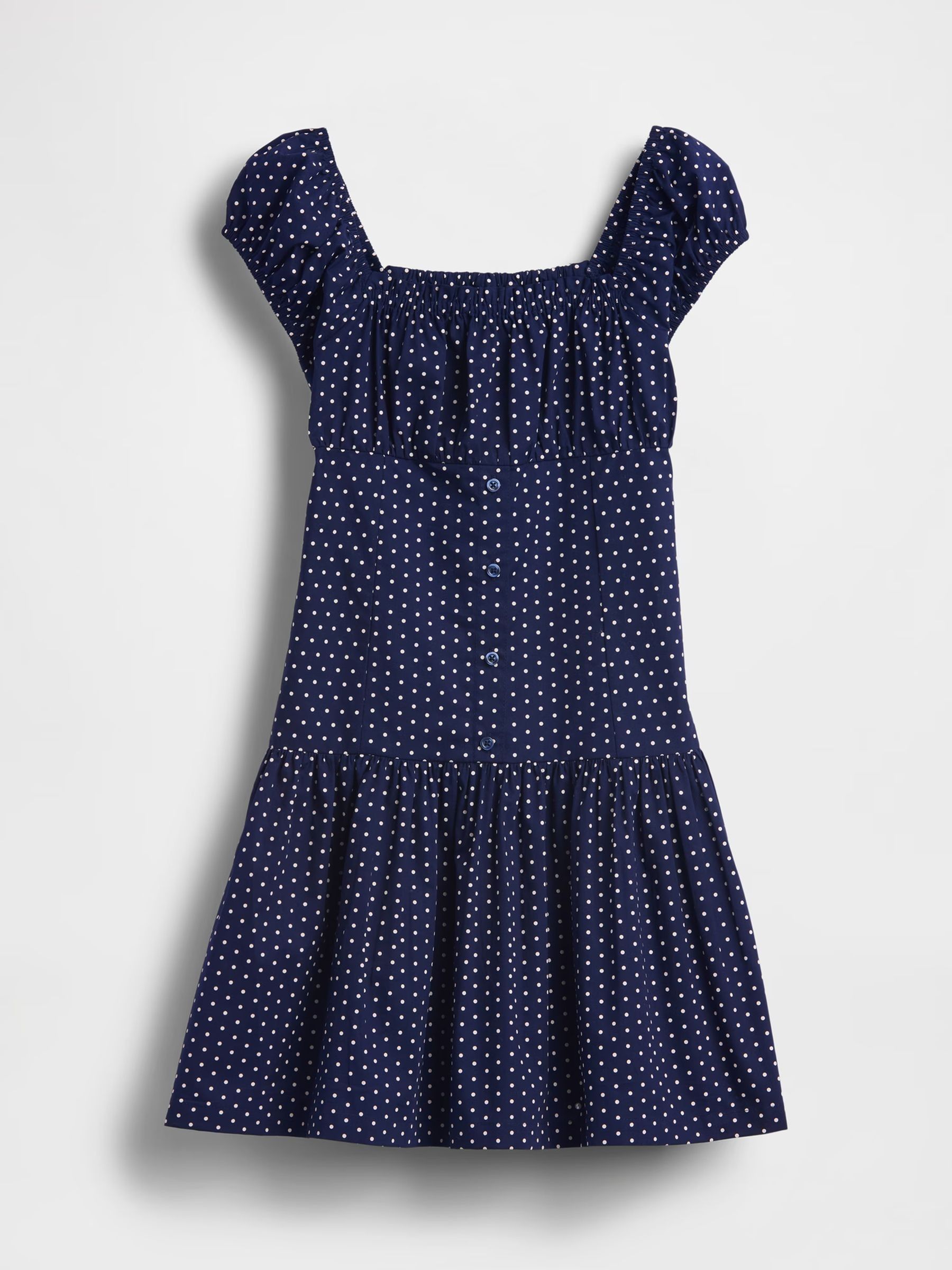 Navy Polka Dot Drop-Waist Dress - Image 2 of 3