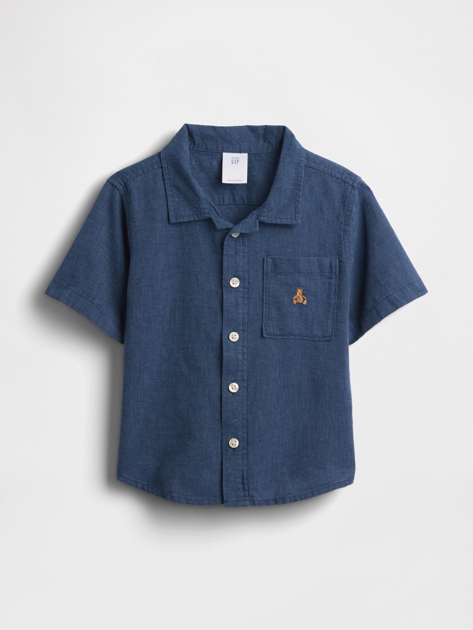 Blue Linen-Cotton Shirt - Image 1 of 3