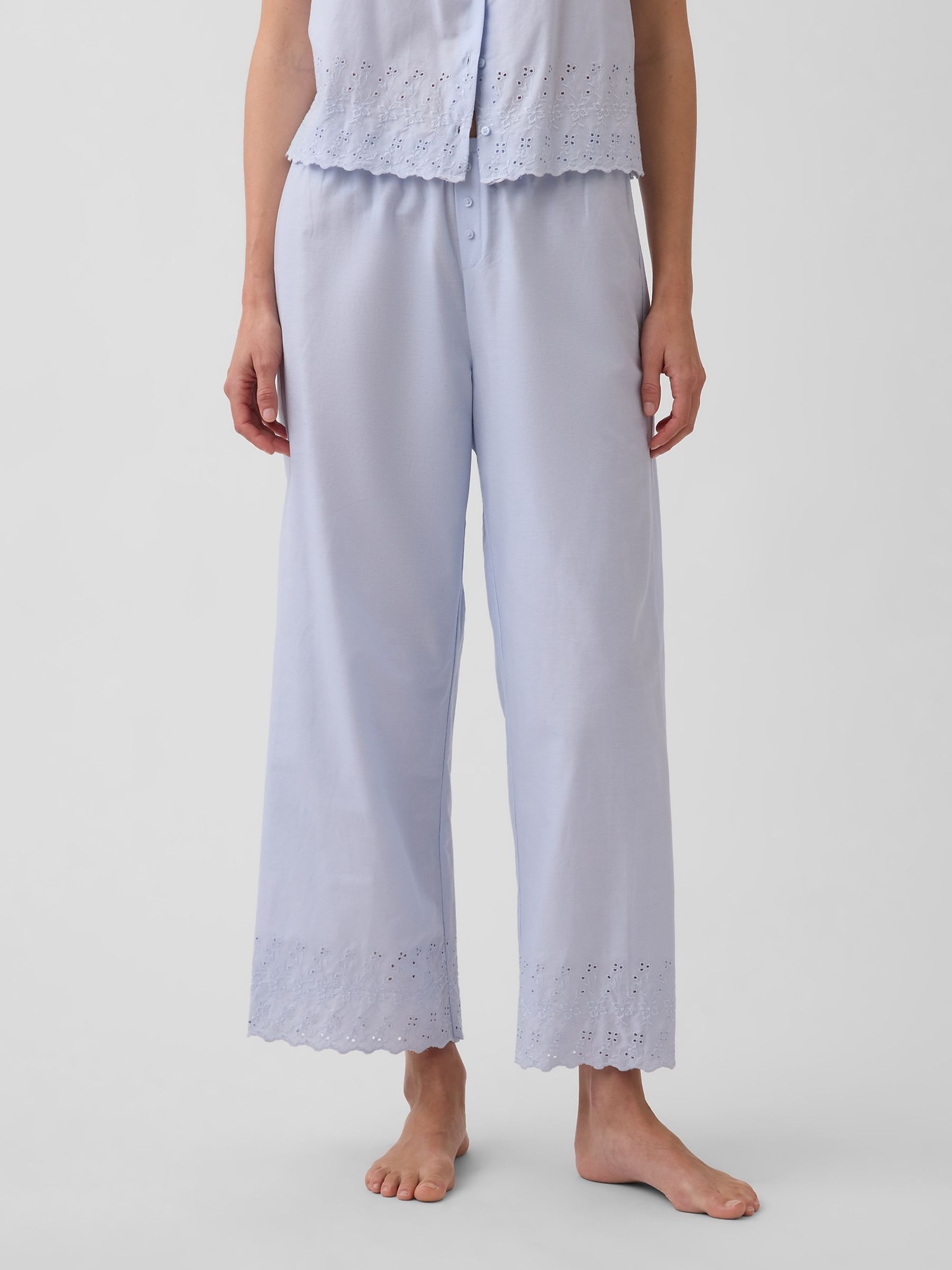 Blue Embroidered pyjama Bottoms - Image 1 of 5
