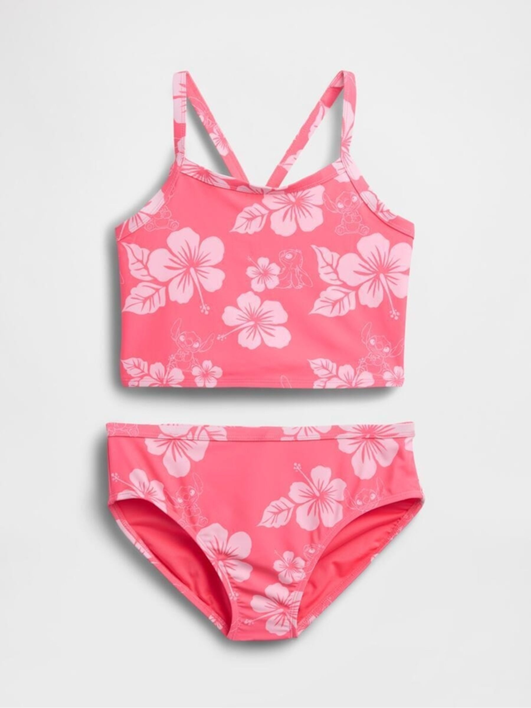 Pink Floral Lilo & Sttich Disney Two-Piece Swimsuit - Image 1 of 3