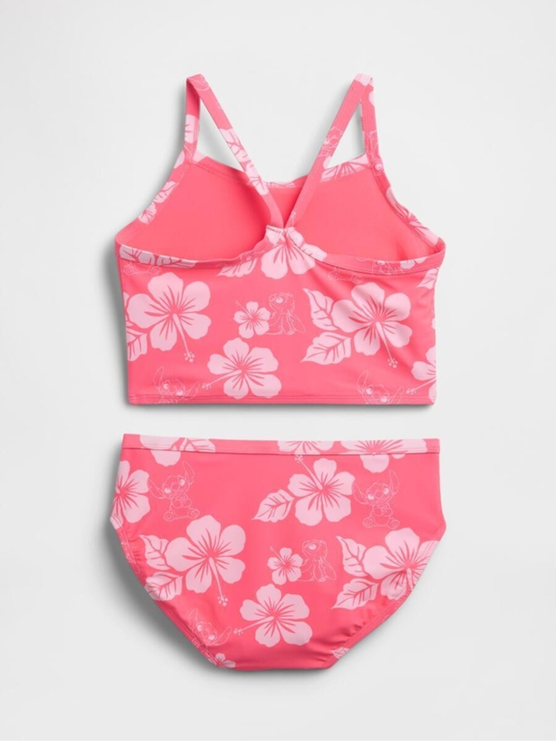Pink Floral Lilo & Sttich Disney Two-Piece Swimsuit - Image 2 of 3