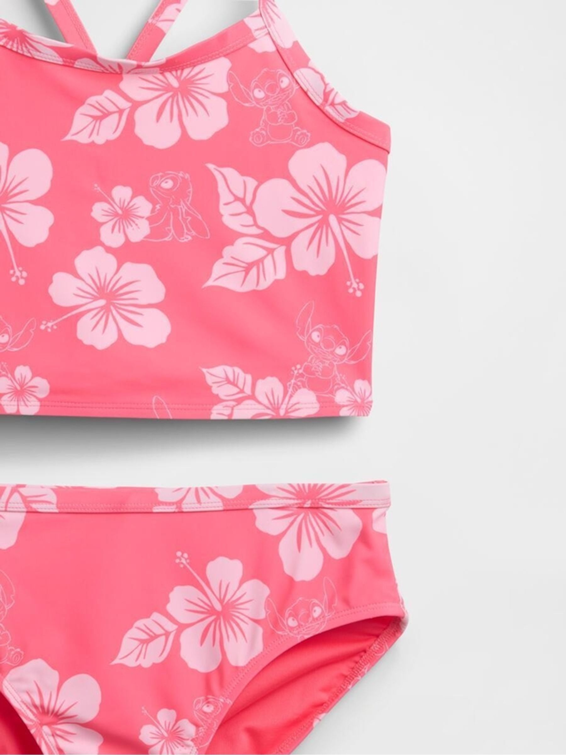 Pink Floral Lilo & Sttich Disney Two-Piece Swimsuit - Image 3 of 3