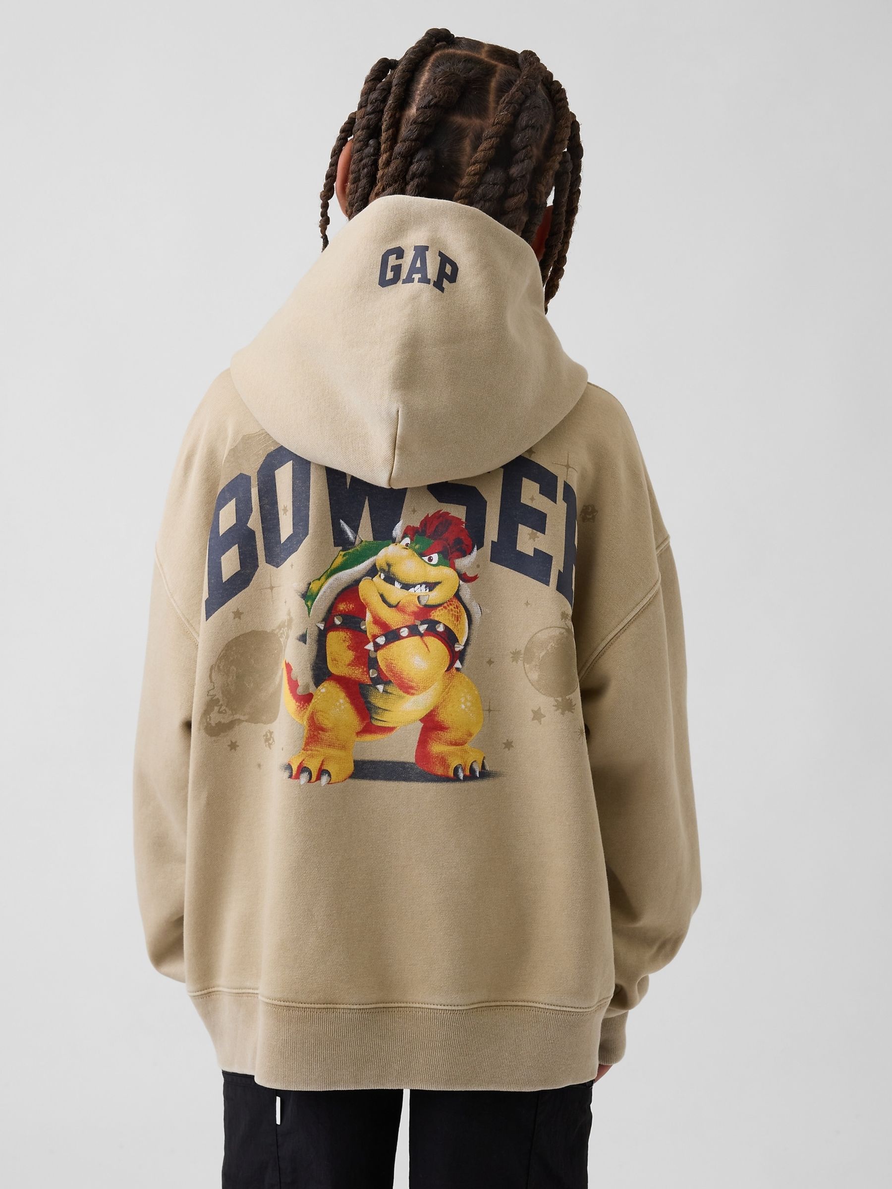 Brown Bowser Super Mario VintageSoft Relaxed Hoodie - Image 3 of 5