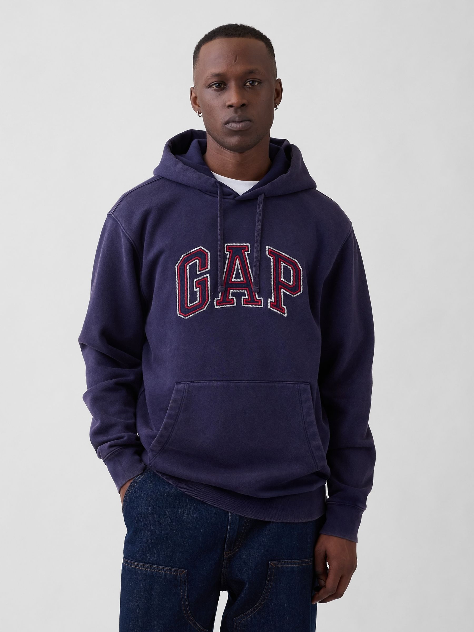 Navy Vintage Soft Relaxed Logo Hoodie - Image 1 of 4