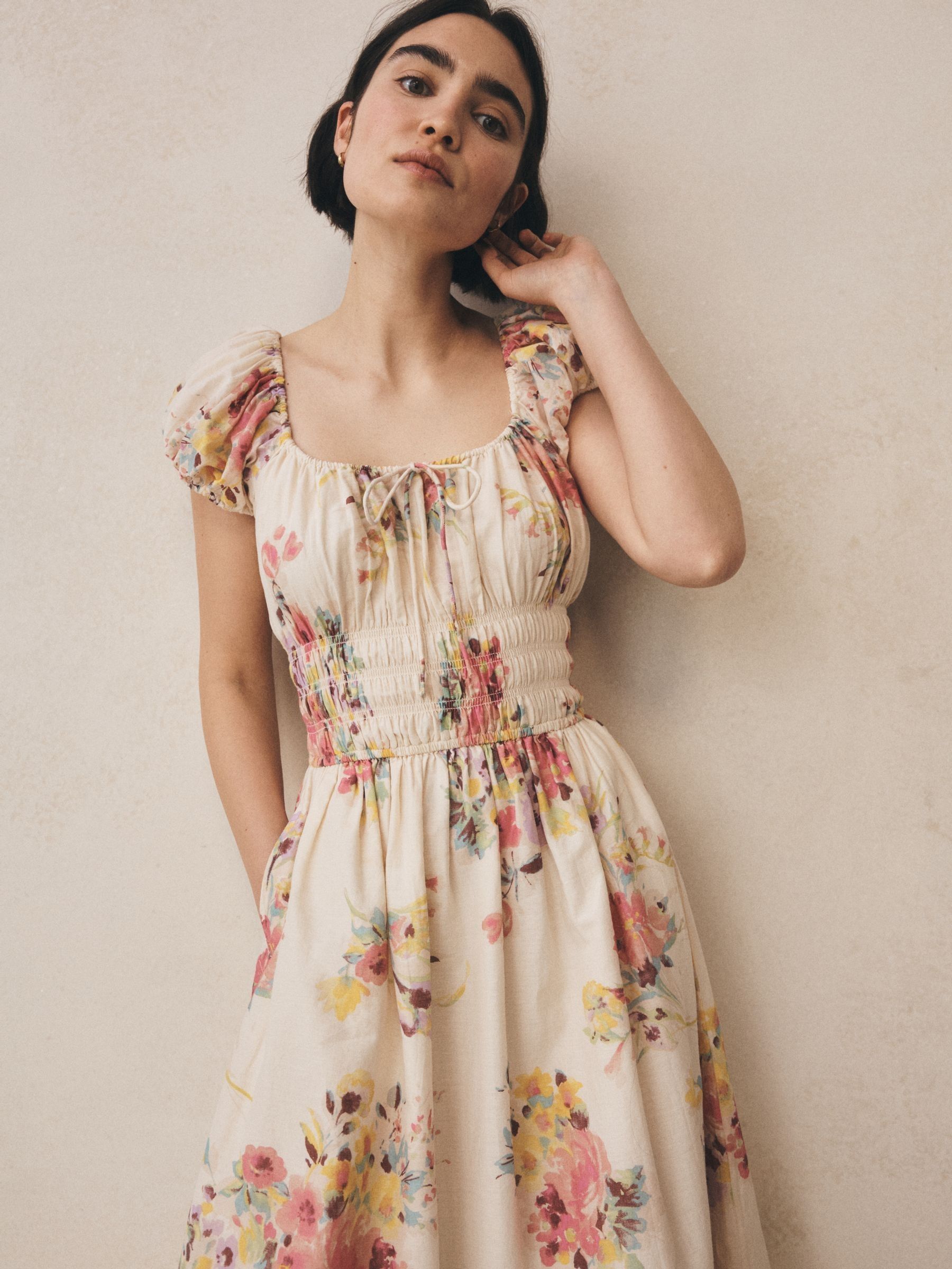 Multi Floral Voile Smocked Maxi Dress - Image 5 of 5