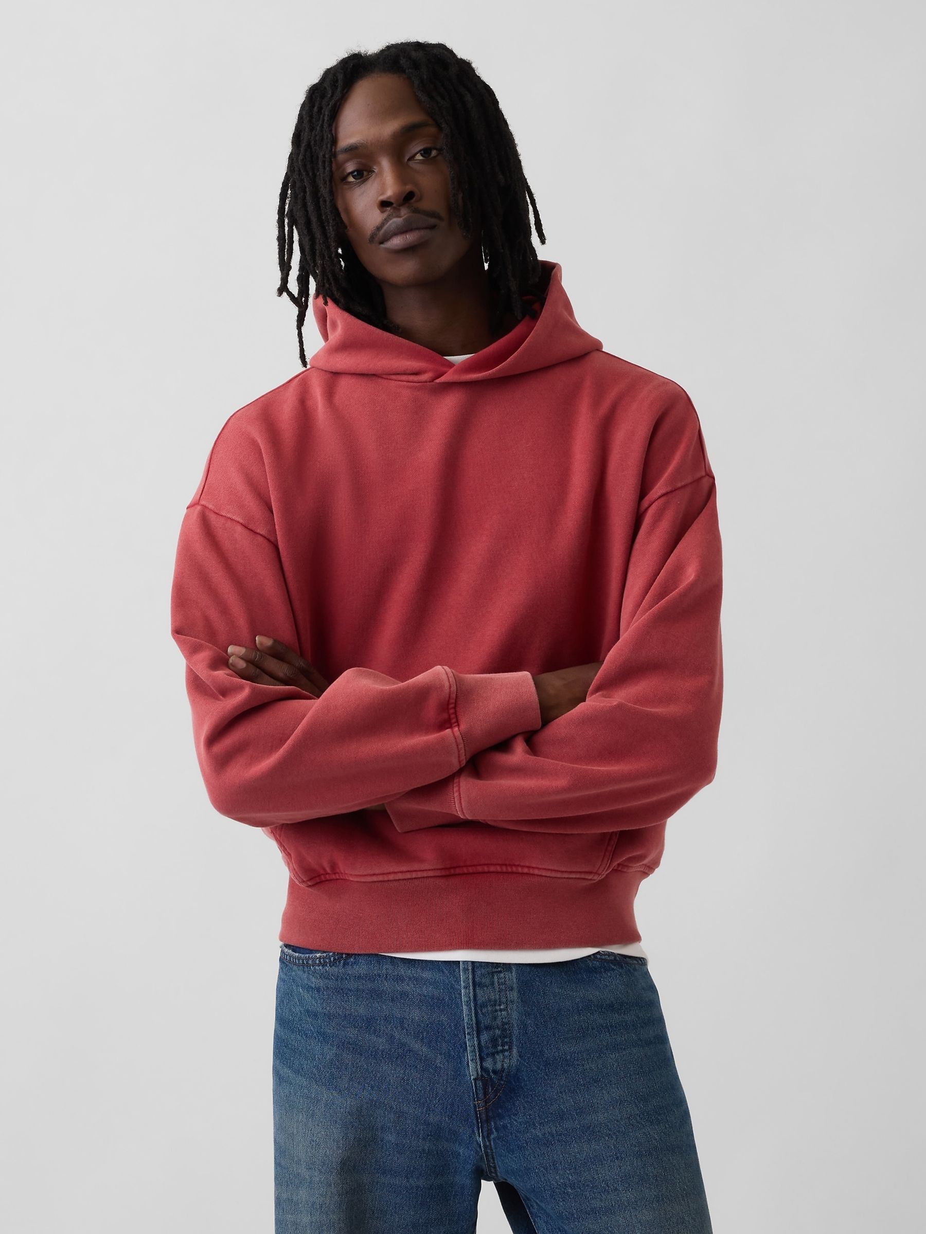 Red Heavyweight Oversized Hoodie - Image 1 of 4