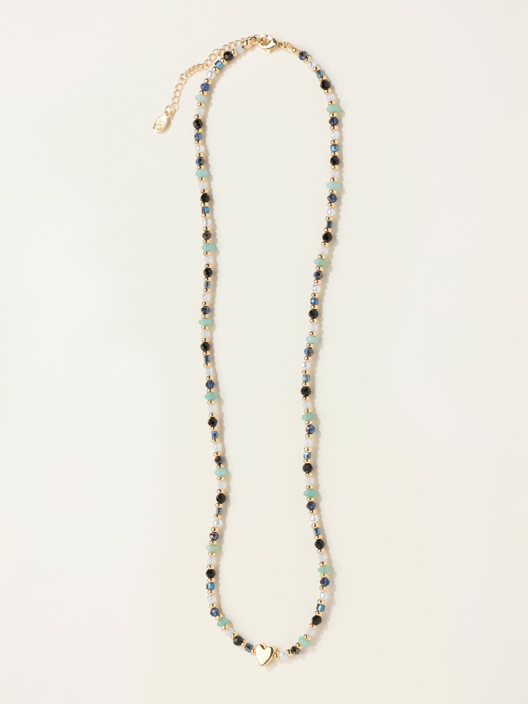 Heart Bead Necklace in Green - Image 3 of 4