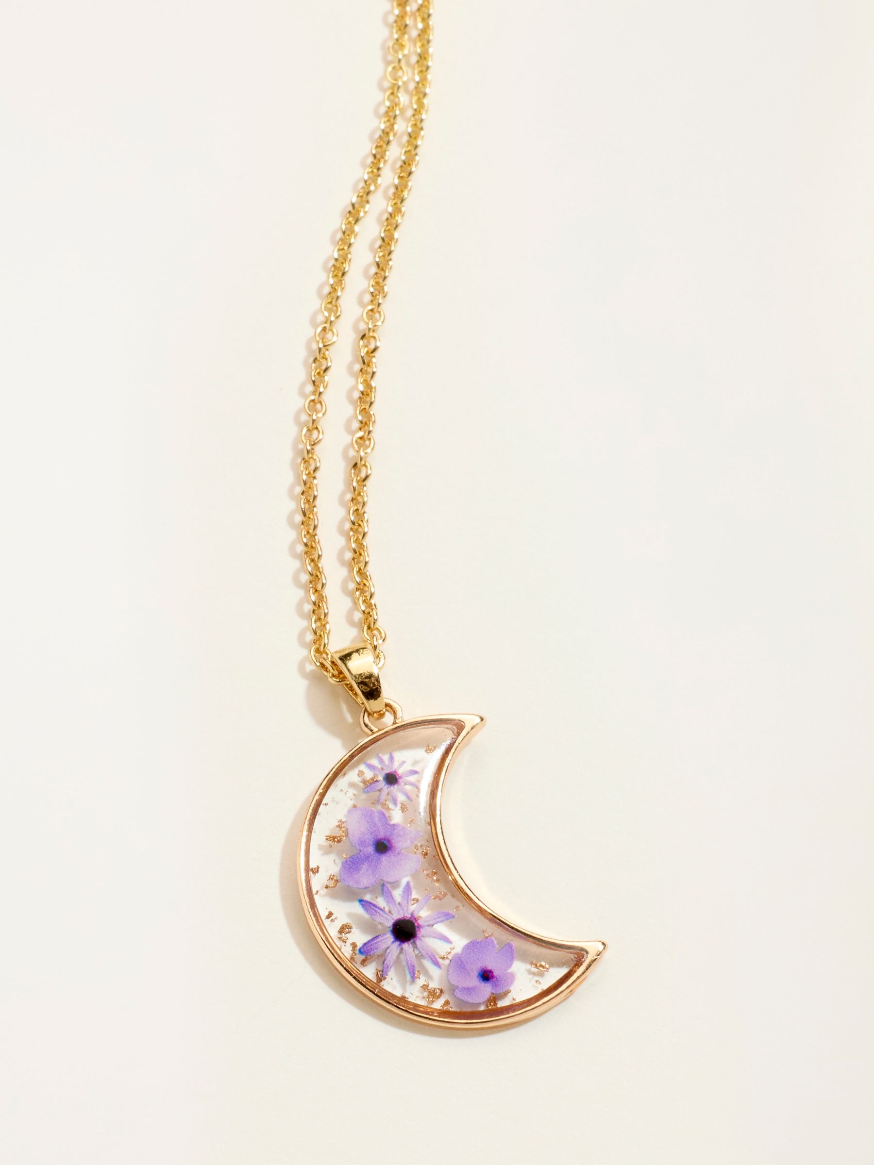 Purple Moon Flower Necklace - Image 2 of 3 Purple Moon Flower Necklace - Image 2 of 3