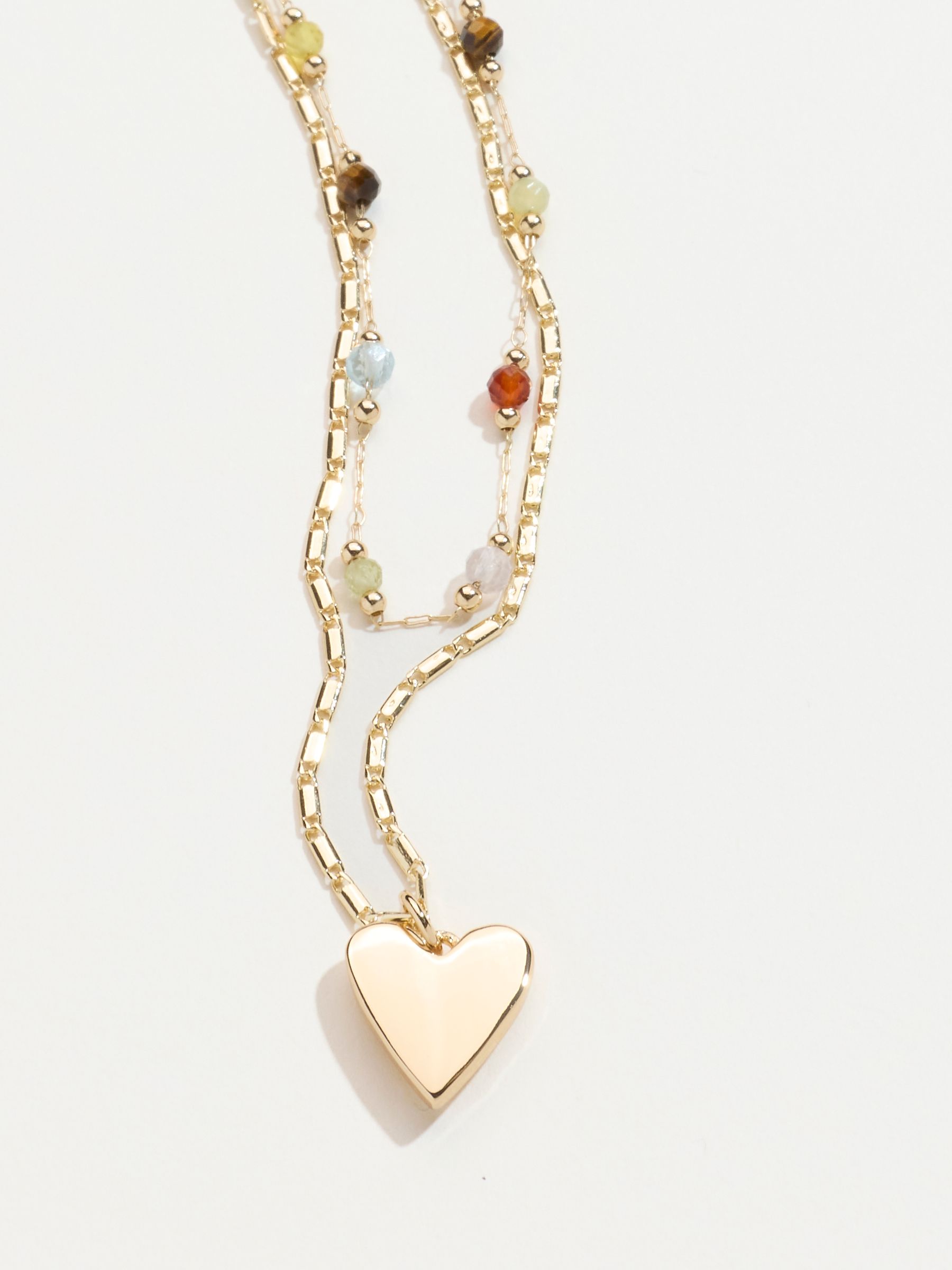 Gold Tone Heart Layer Necklace - Image 4 of 4 Gold Tone Heart Layer Necklace - Image 4 of 4