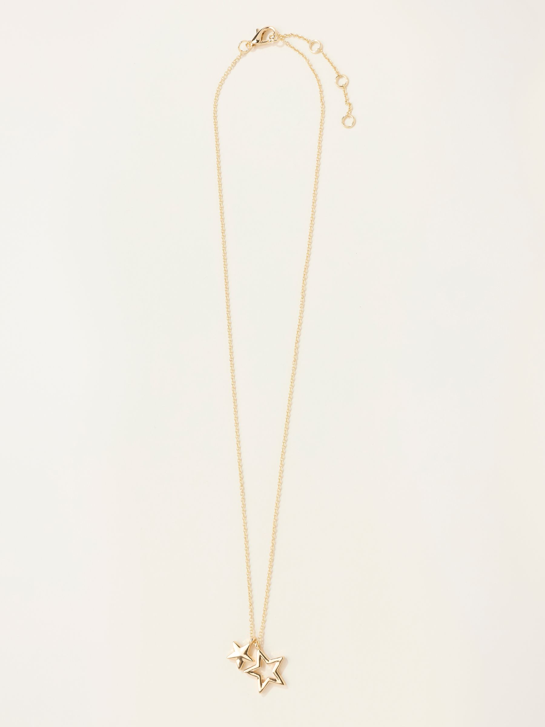 Gold Tone Double Star Necklace - Image 1 of 2