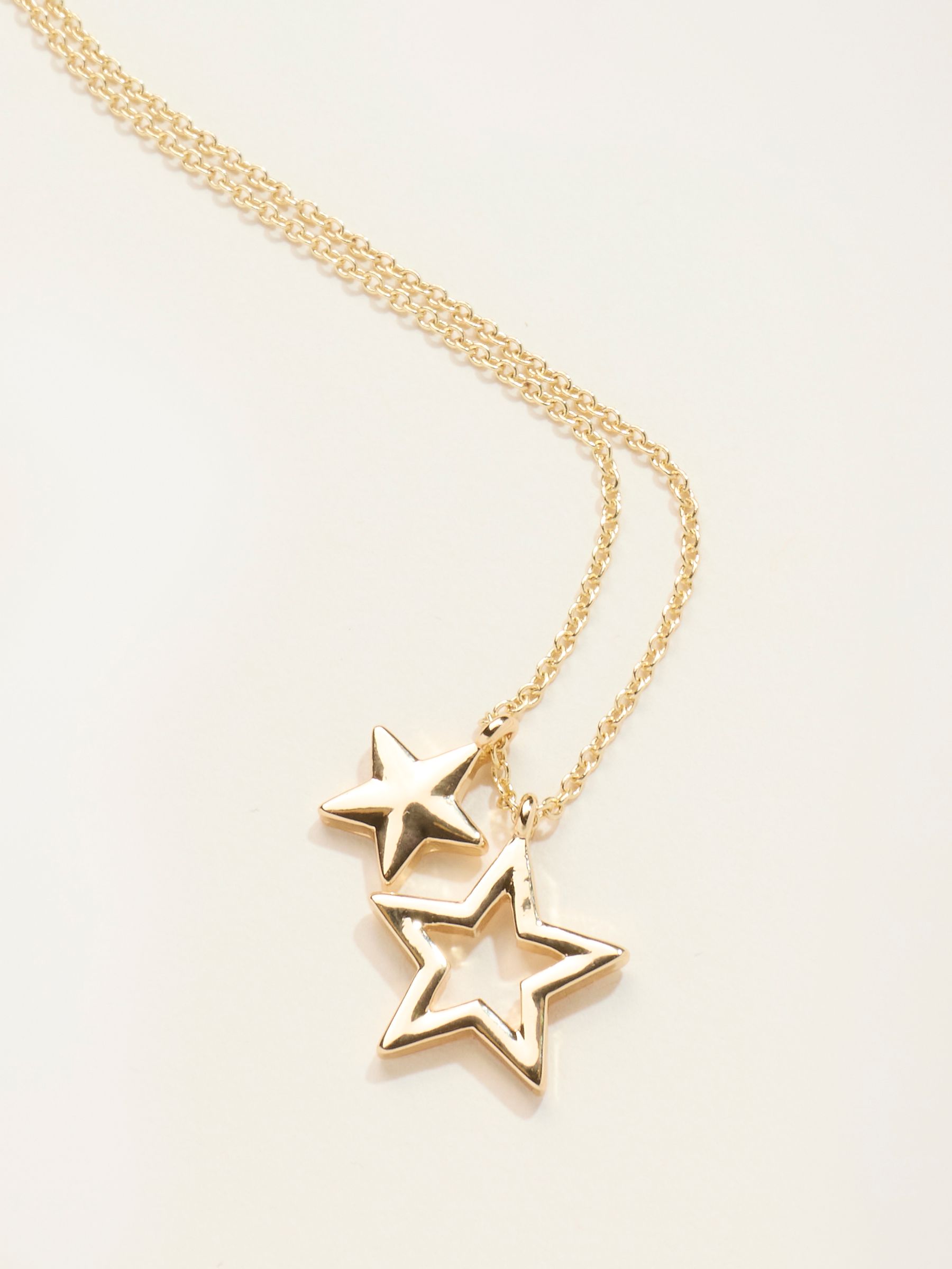 Gold Tone Double Star Necklace - Image 2 of 2