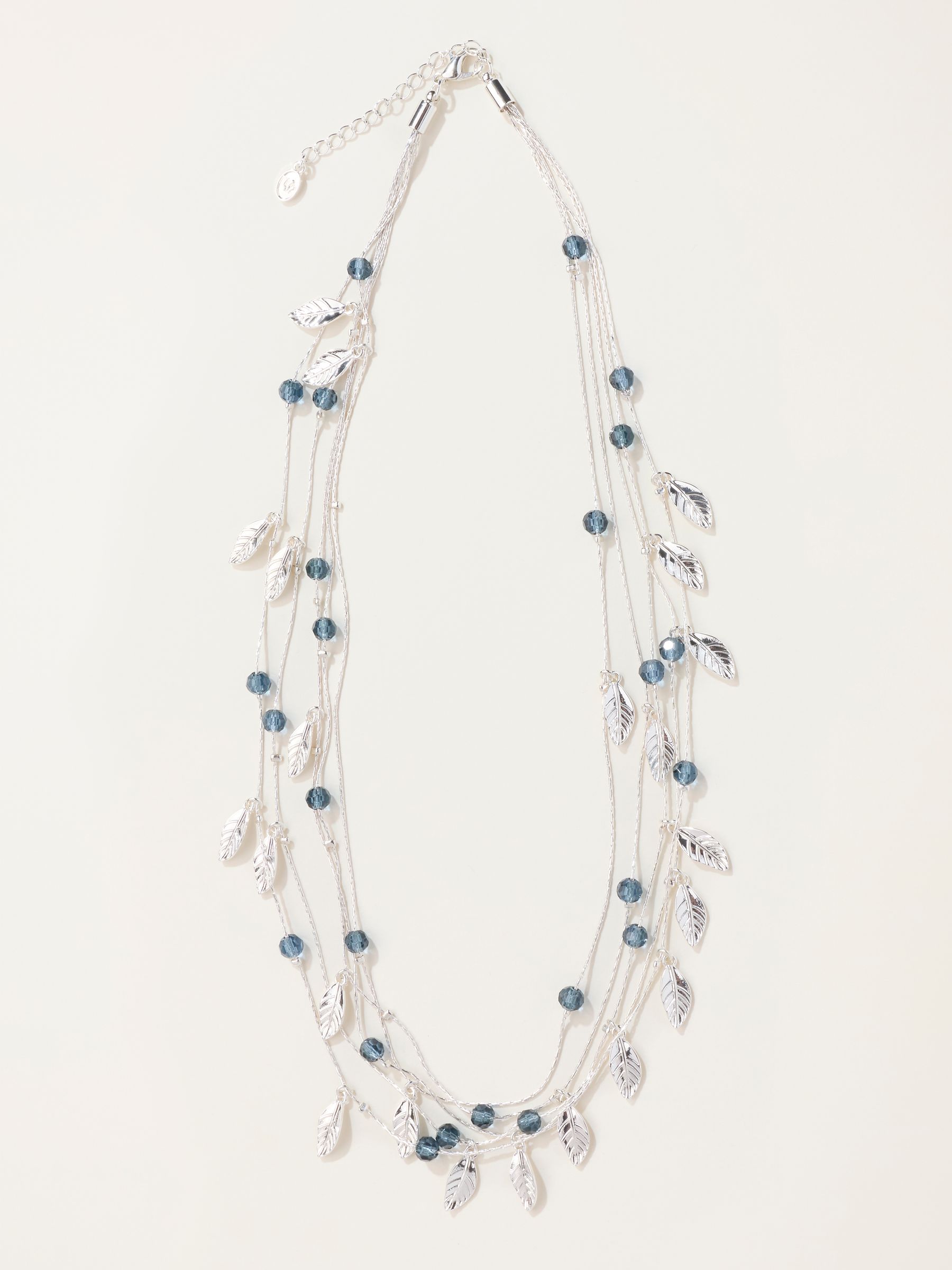 Layered Leaf Necklace in Silver Tone - Image 1 of 2