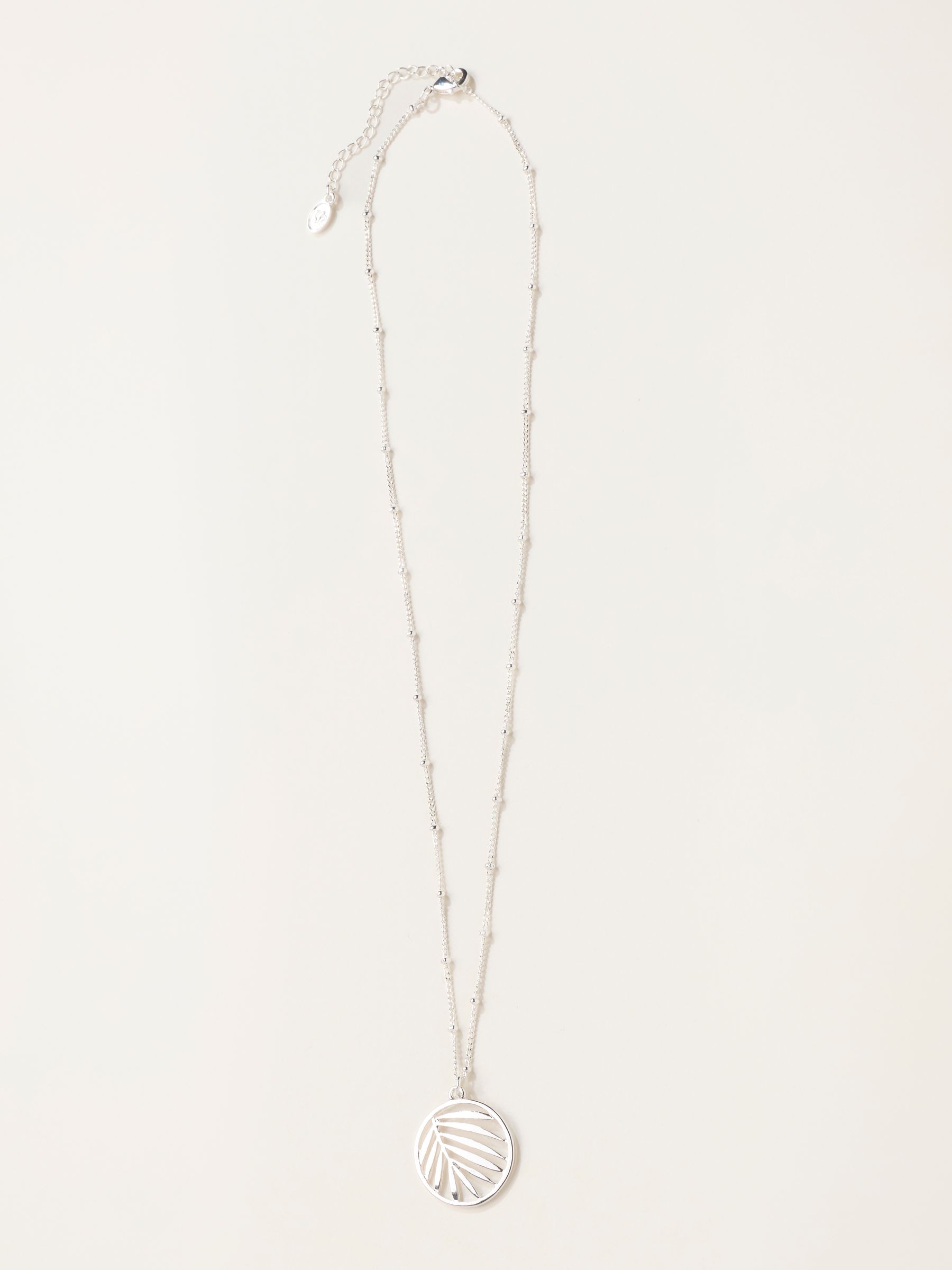 Leaf Circle Necklace in Silver Tone - Image 1 of 2
