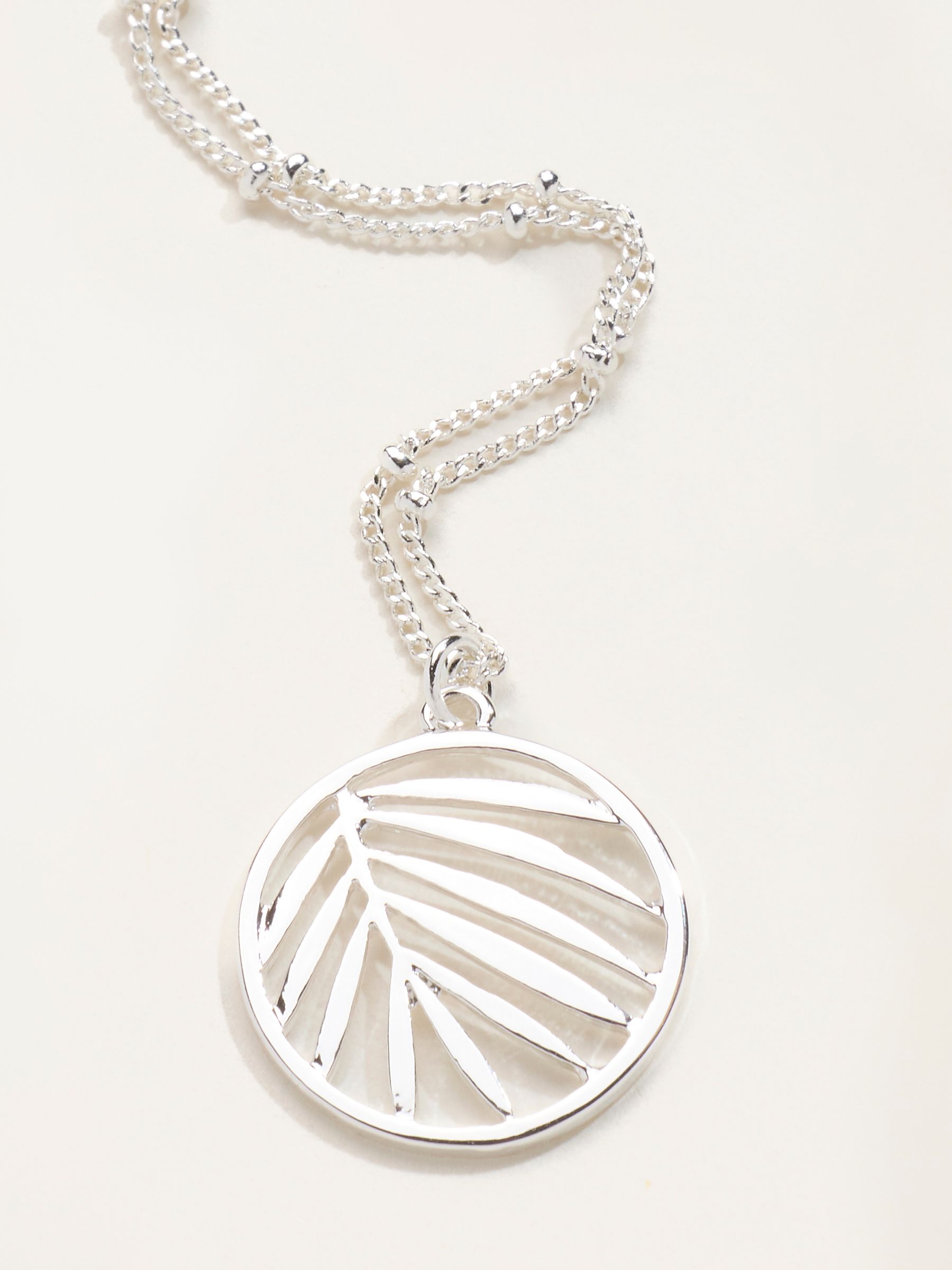 Leaf Circle Necklace in Silver Tone - Image 3 of 3