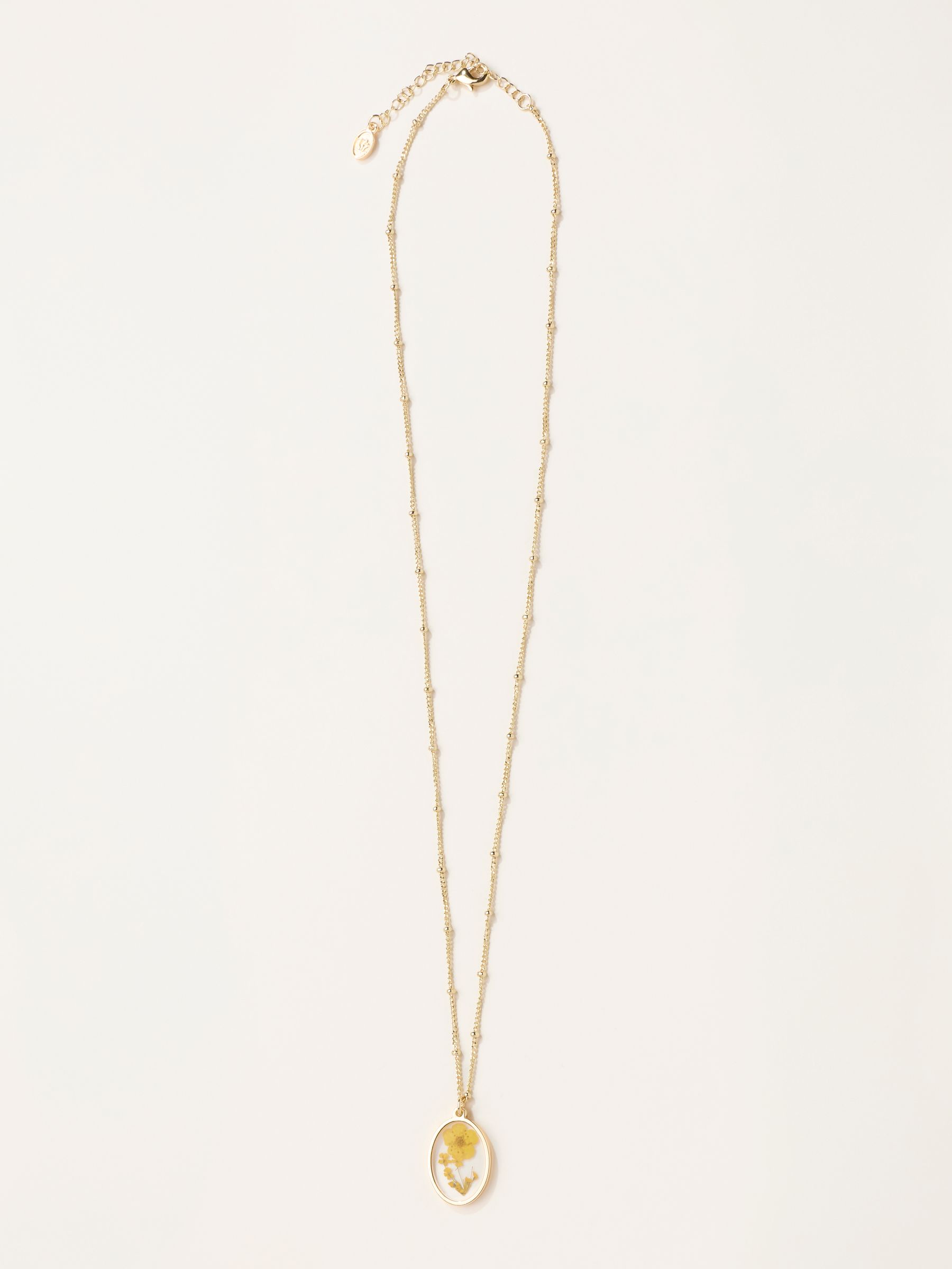 Pressed Flower Necklace in Yellow - Image 1 of 2