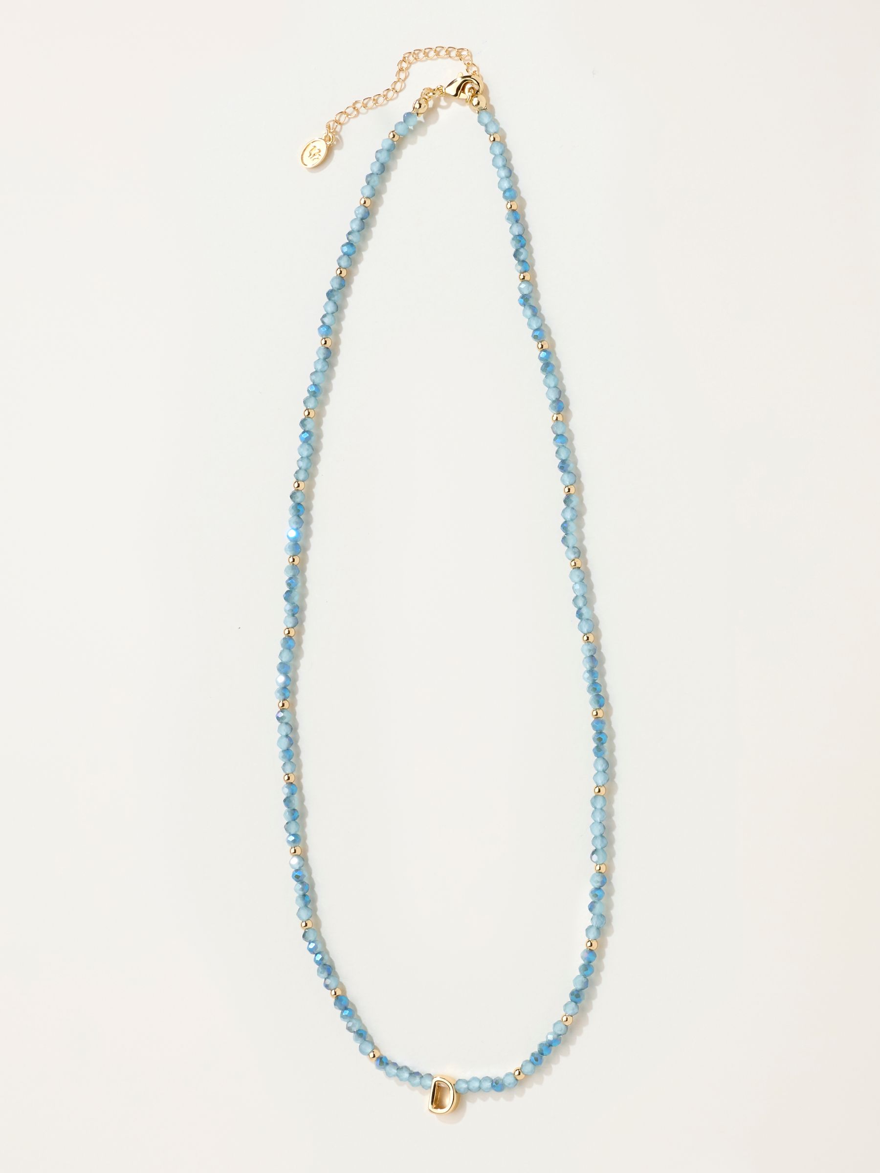 Alphabet Beaded Necklace in Blue - Image 1 of 3