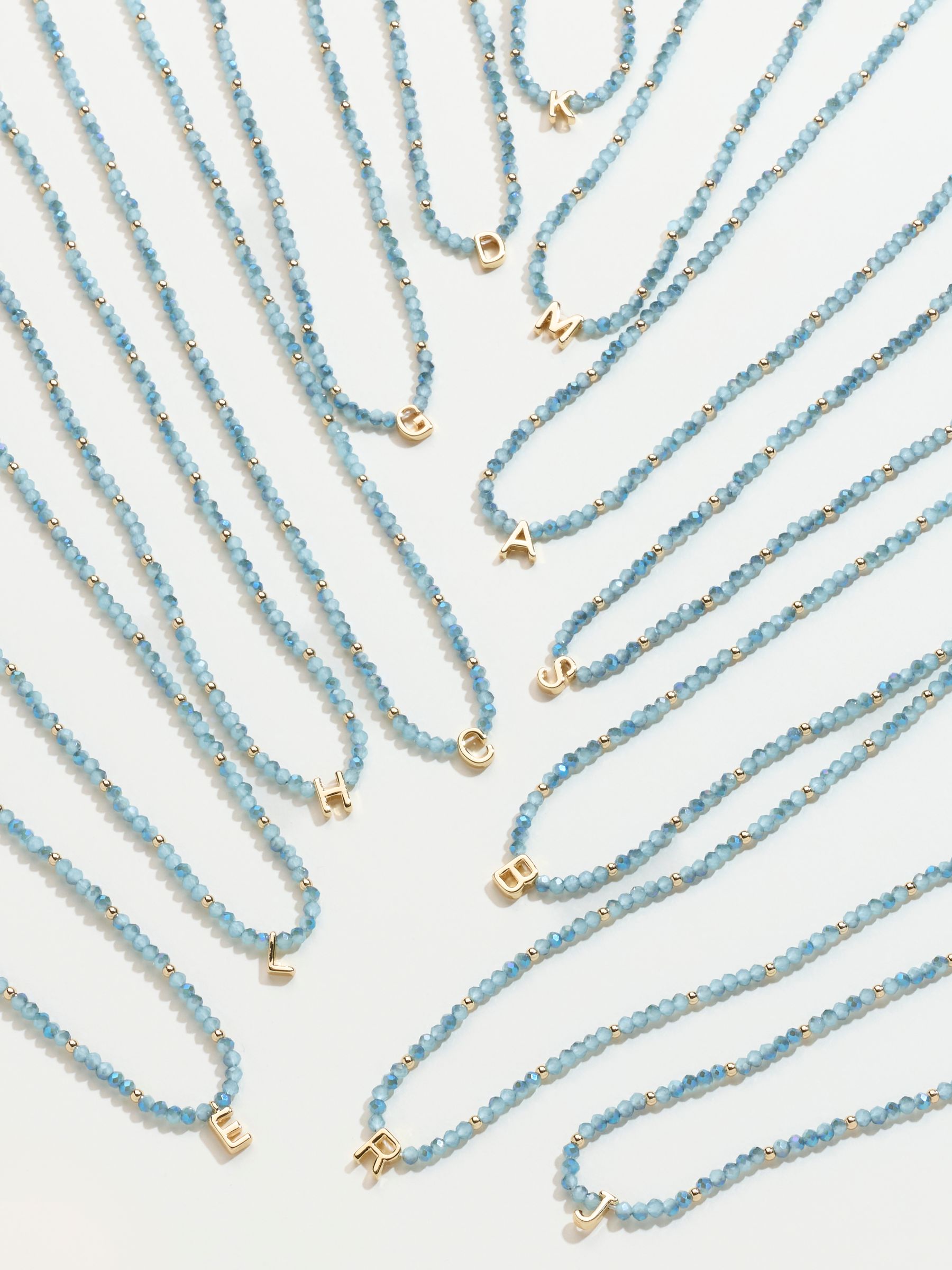 Alphabet Beaded Necklace in Blue - Image 2 of 3