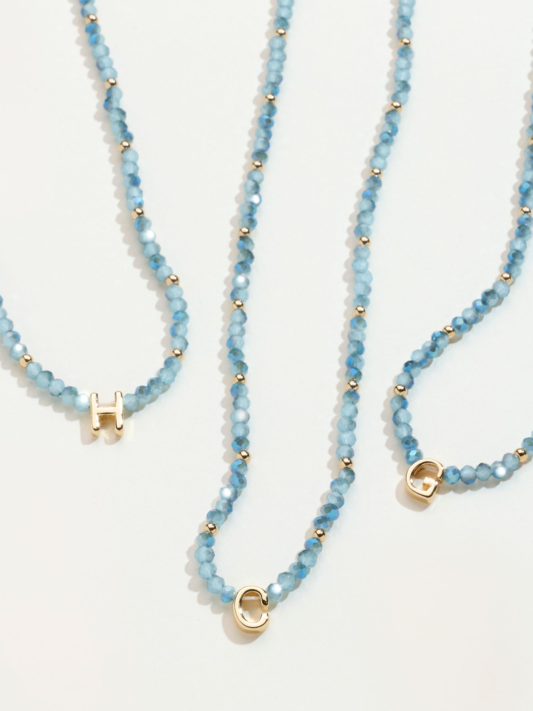 Alphabet Beaded Necklace in Blue - Image 4 of 4