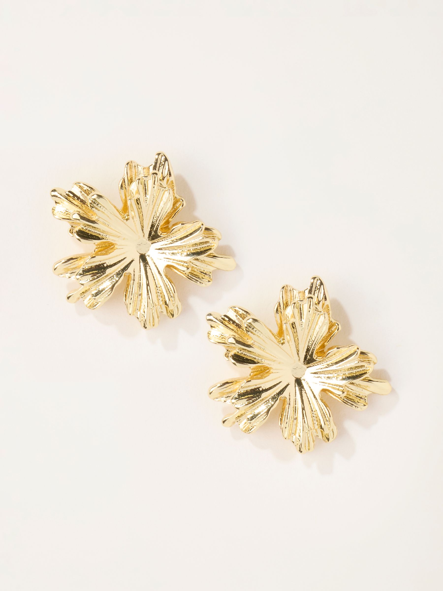 Gold Tone Flower Party Earrings - Image 1 of 3