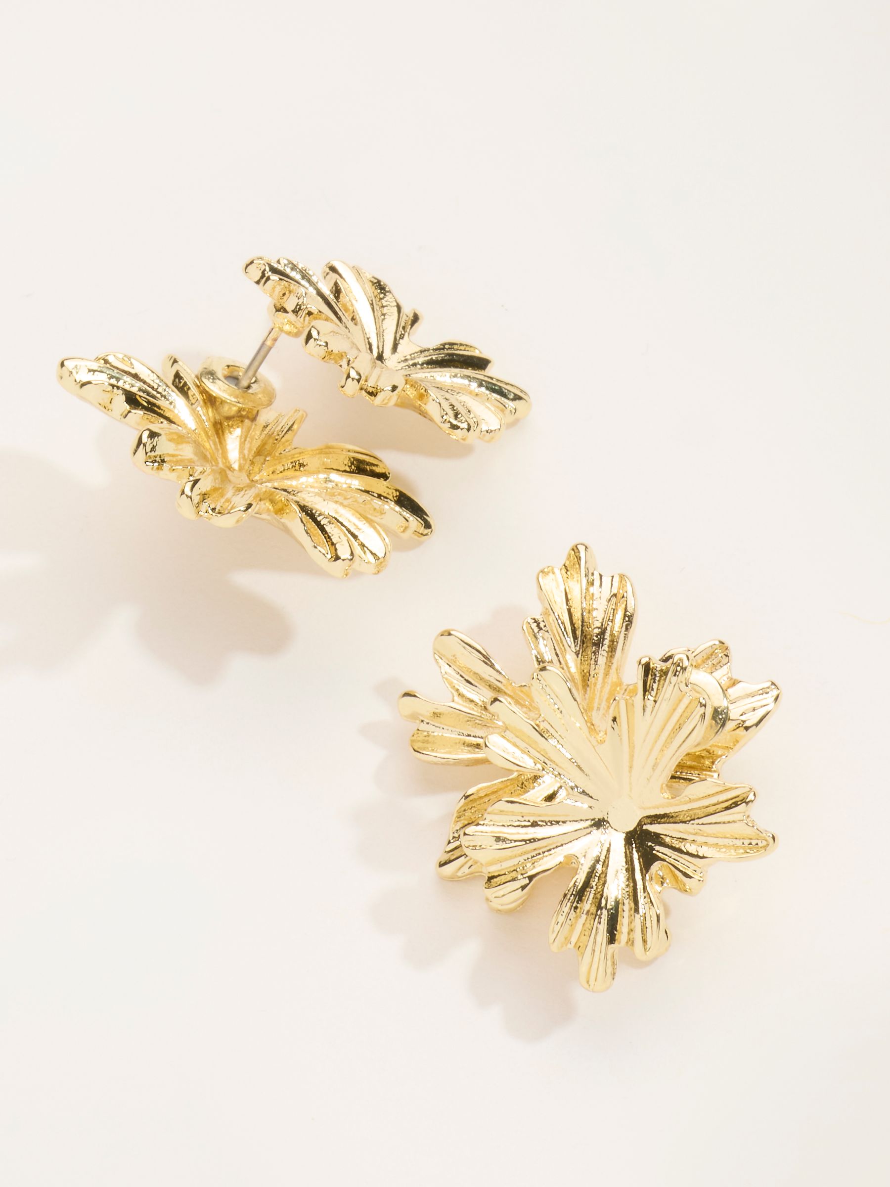 Gold Tone Flower Party Earrings - Image 3 of 3