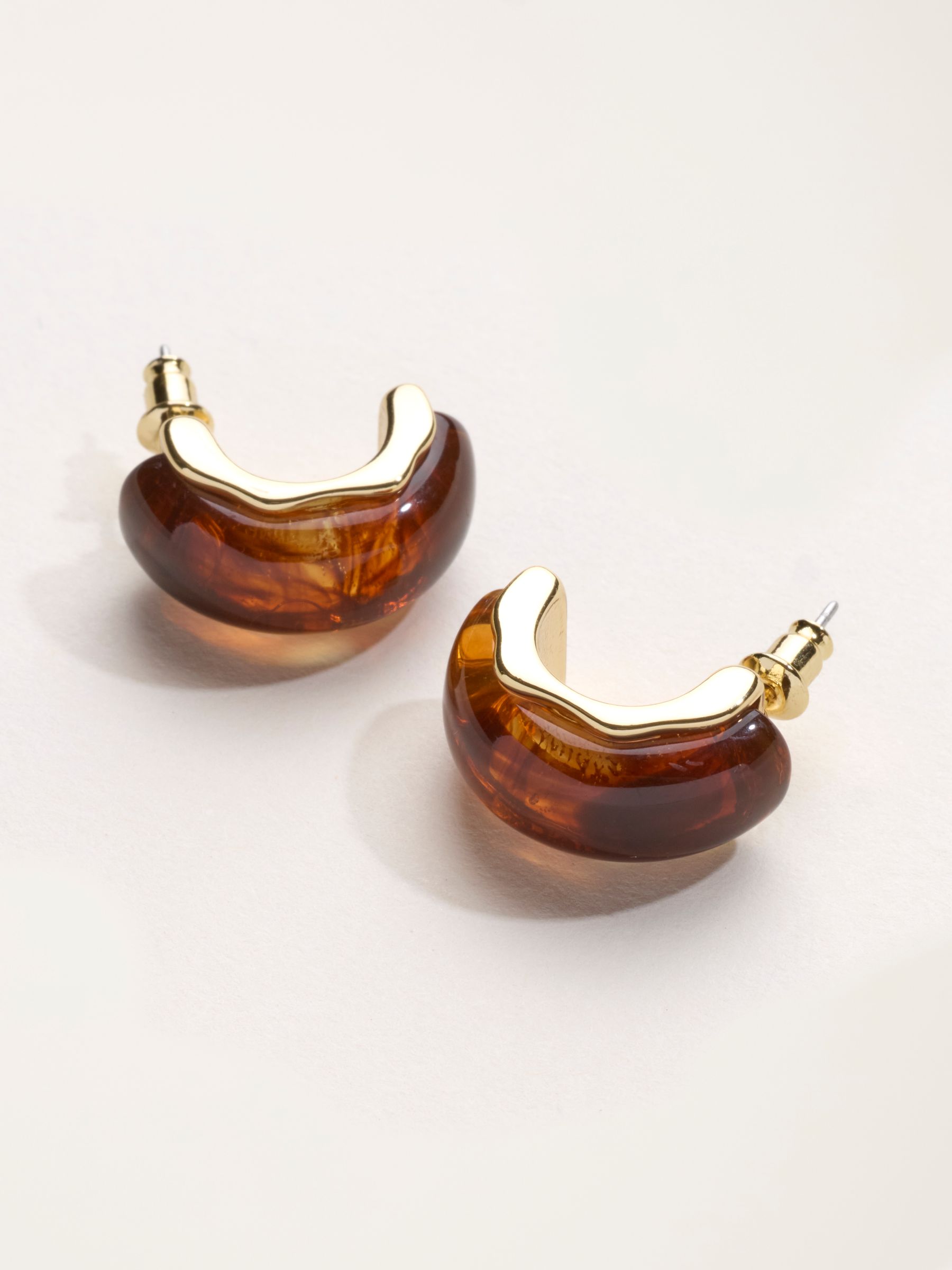 Brown Resin Hoop Earrings - Image 2 of 5