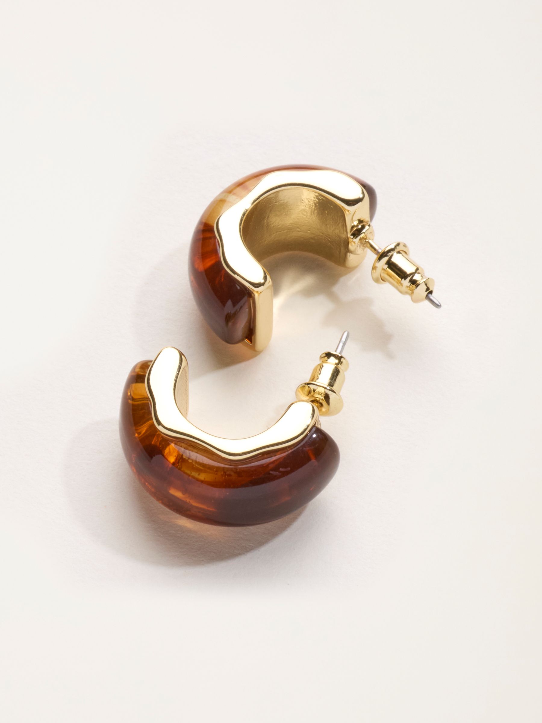 Brown Resin Hoop Earrings - Image 3 of 5