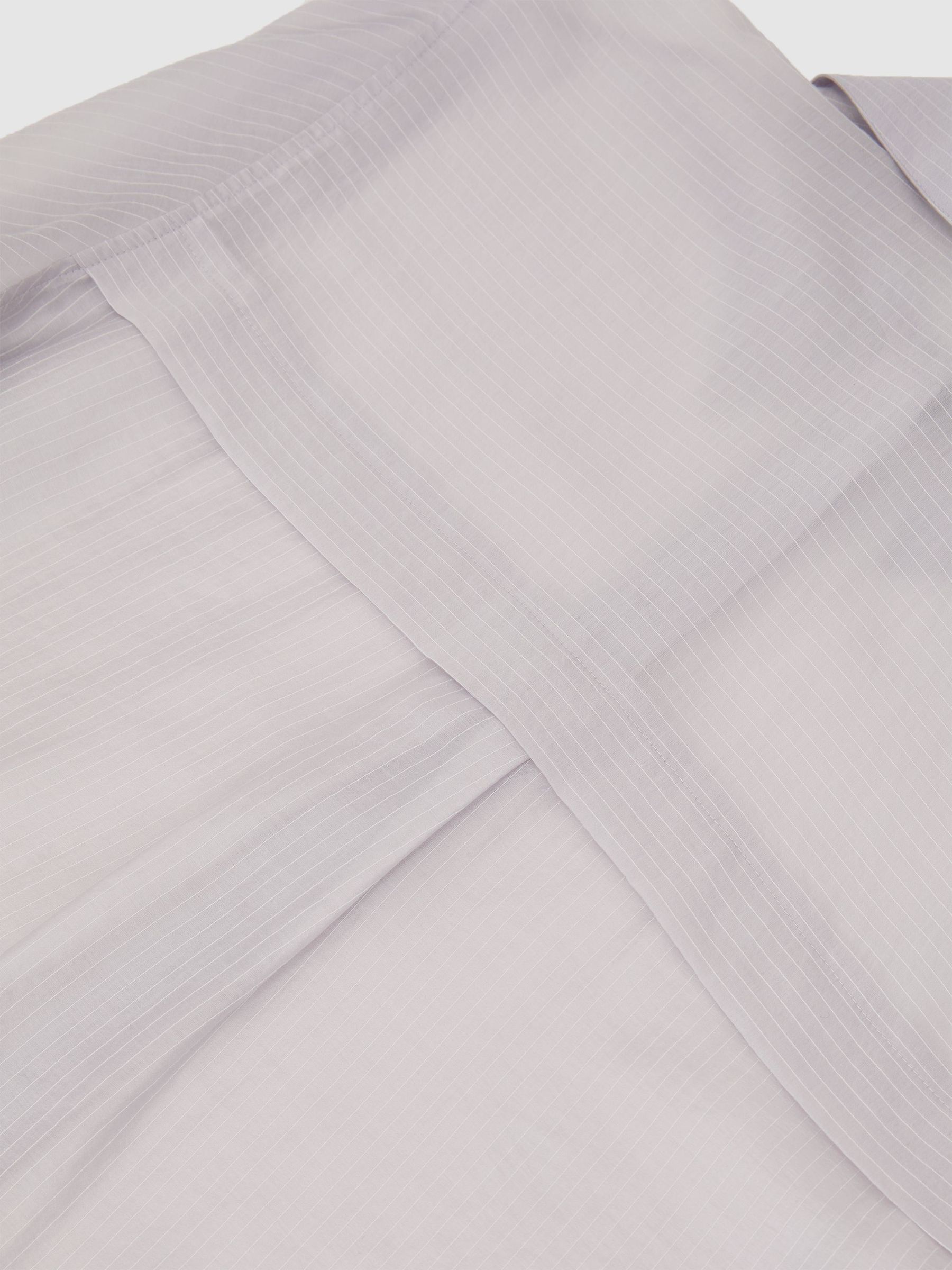 Sheer Striped Long-Sleeve Shirt in Blue - Image 7 of 7