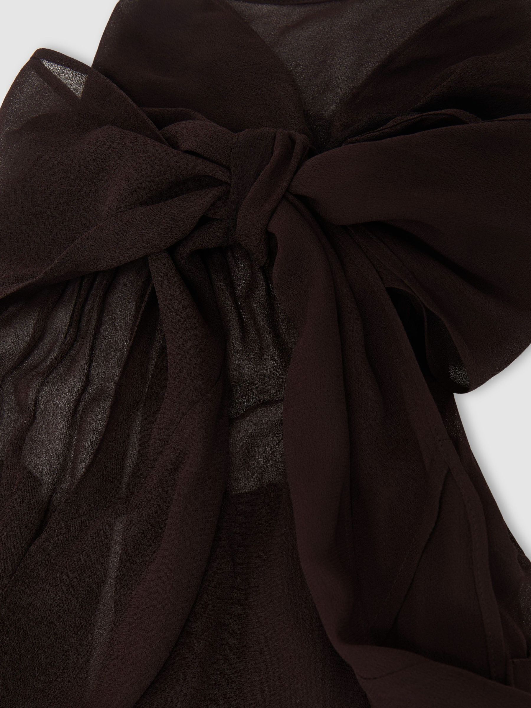 Atelier Chiffon Draped Halterneck Maxi Dress in Chocolate - image 3