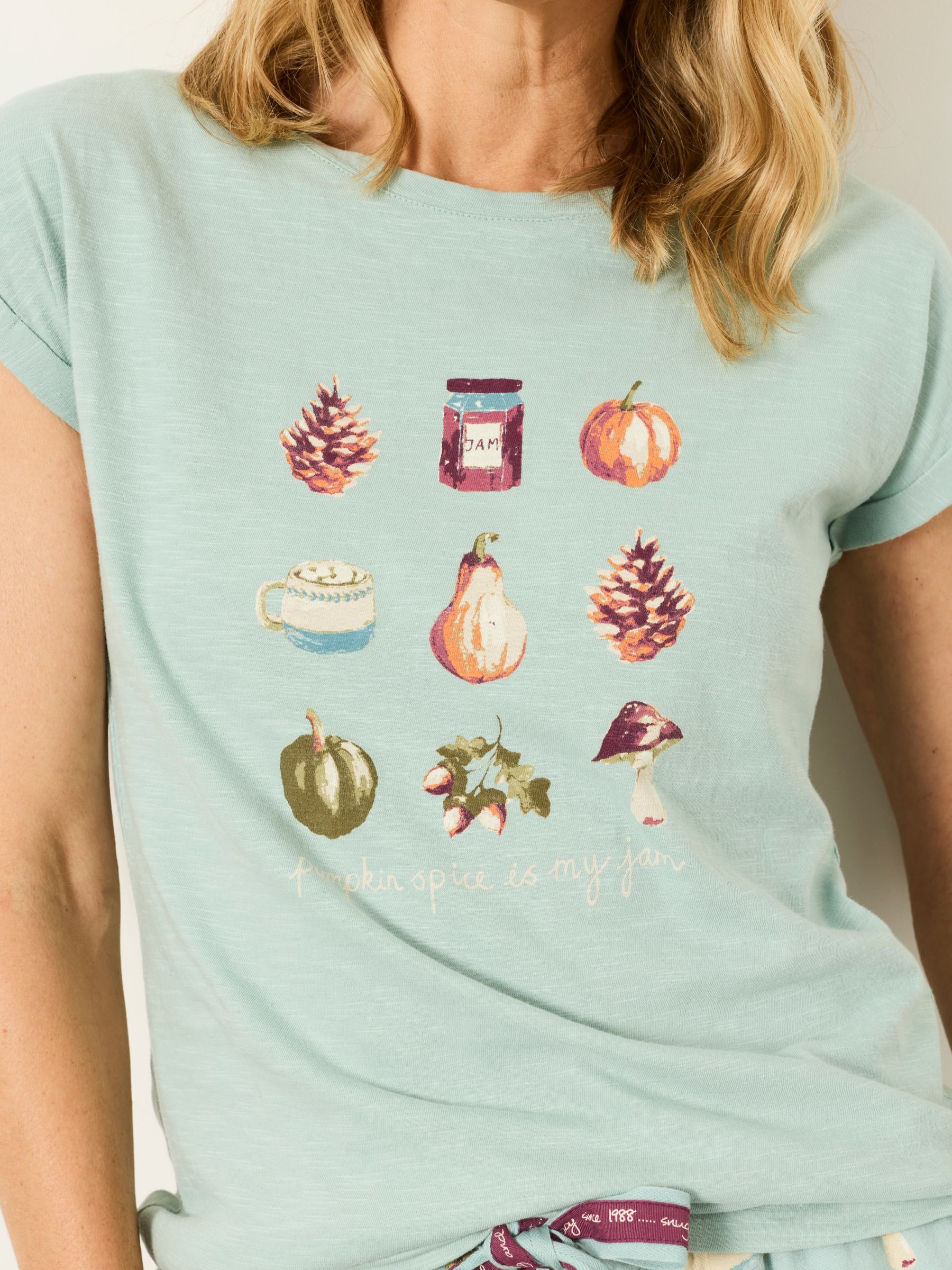 Light Teal Ivy Autumn Graphic T-Shirt - Image 5 of 6