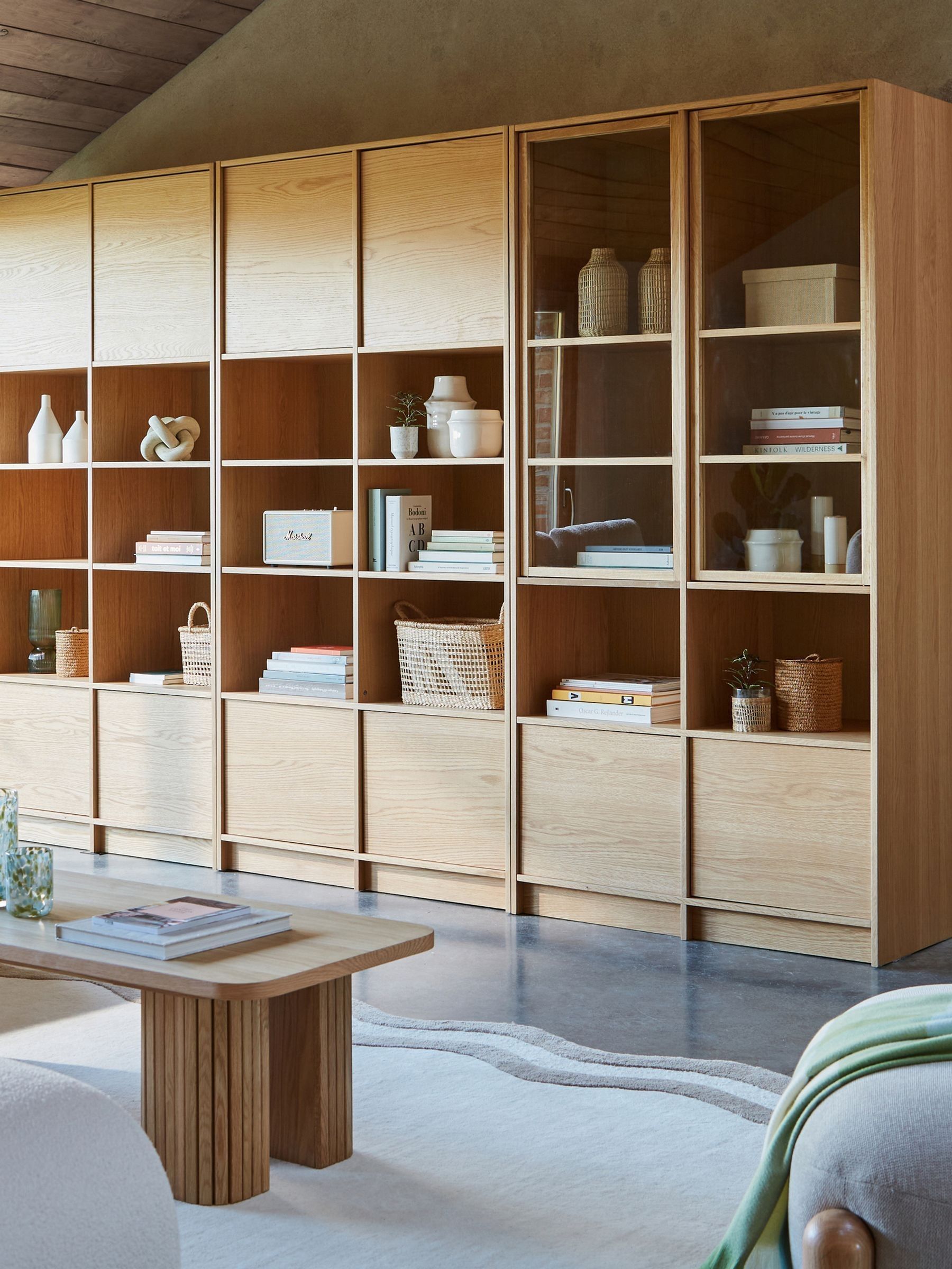 La Redoute Intérieurs Oak Senssia Modular Bookcase in Oak with 4 Doors - Image 1 of 6