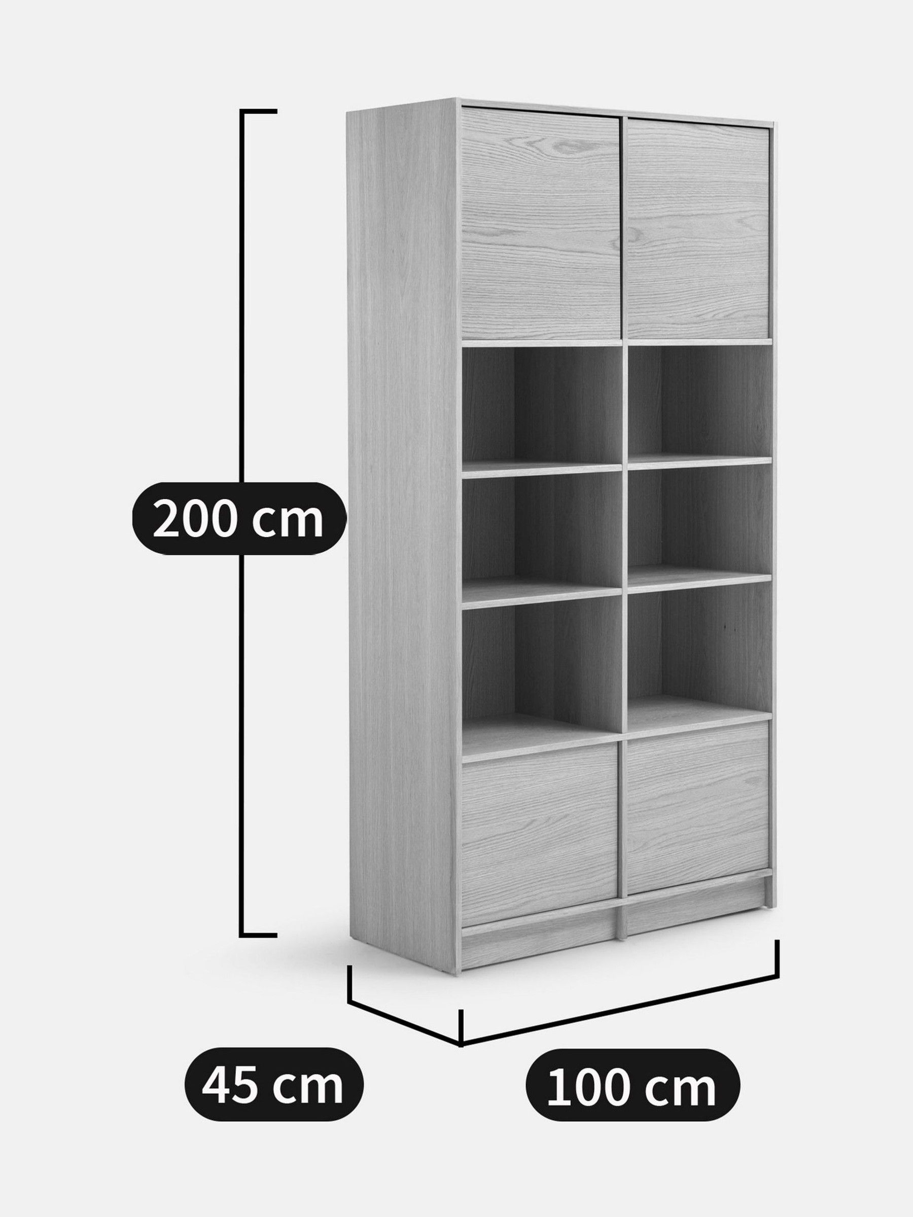 La Redoute Intérieurs Oak Senssia Modular Bookcase in Oak with 4 Doors - Image 6 of 6 La Redoute Intérieurs Oak Senssia Modular Bookcase in Oak with 4 Doors - Image 6 of 6