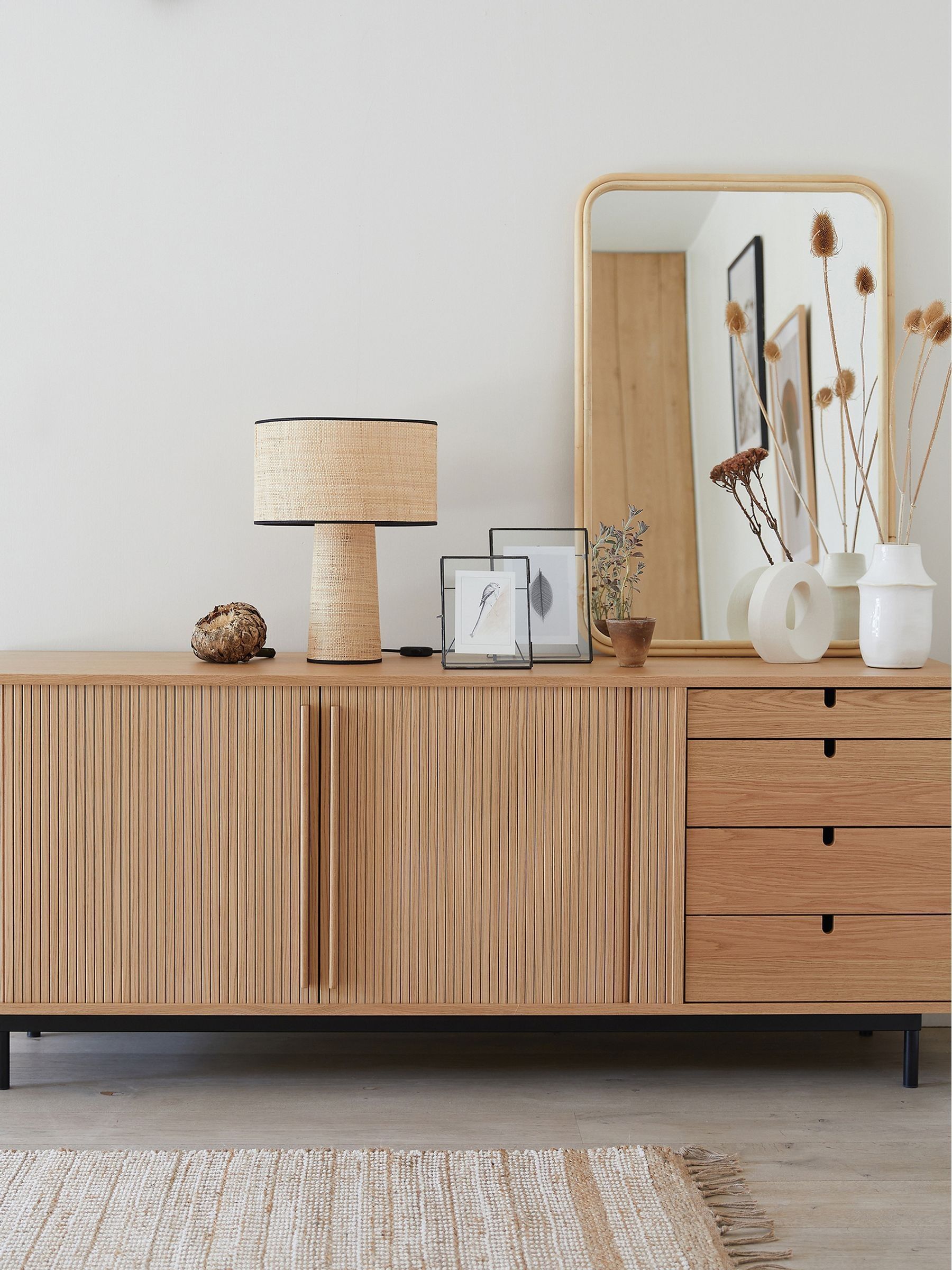 La Redoute Intérieurs Oak Strio Sideboard with Sliding Doors - Image 1 of 6