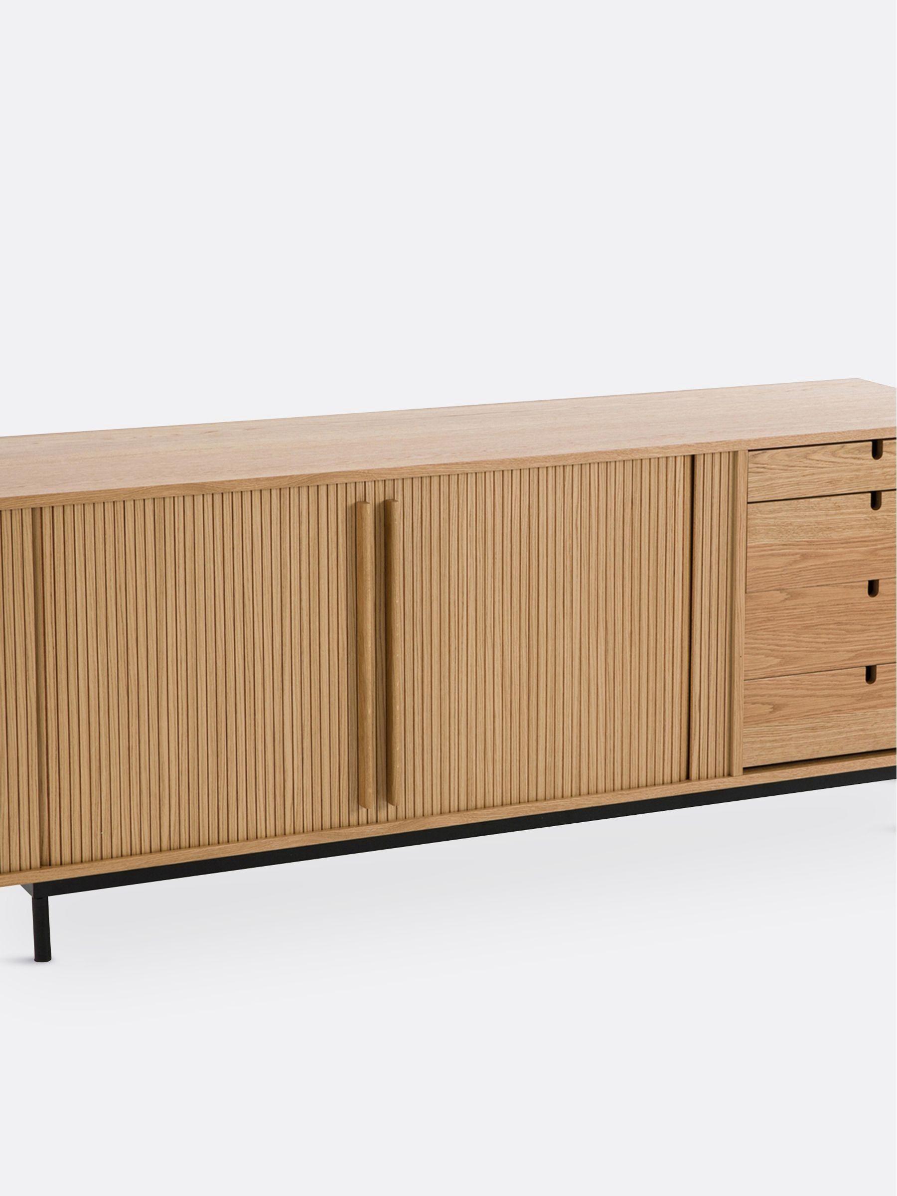 La Redoute Intérieurs Oak Strio Sideboard with Sliding Doors - Image 2 of 6