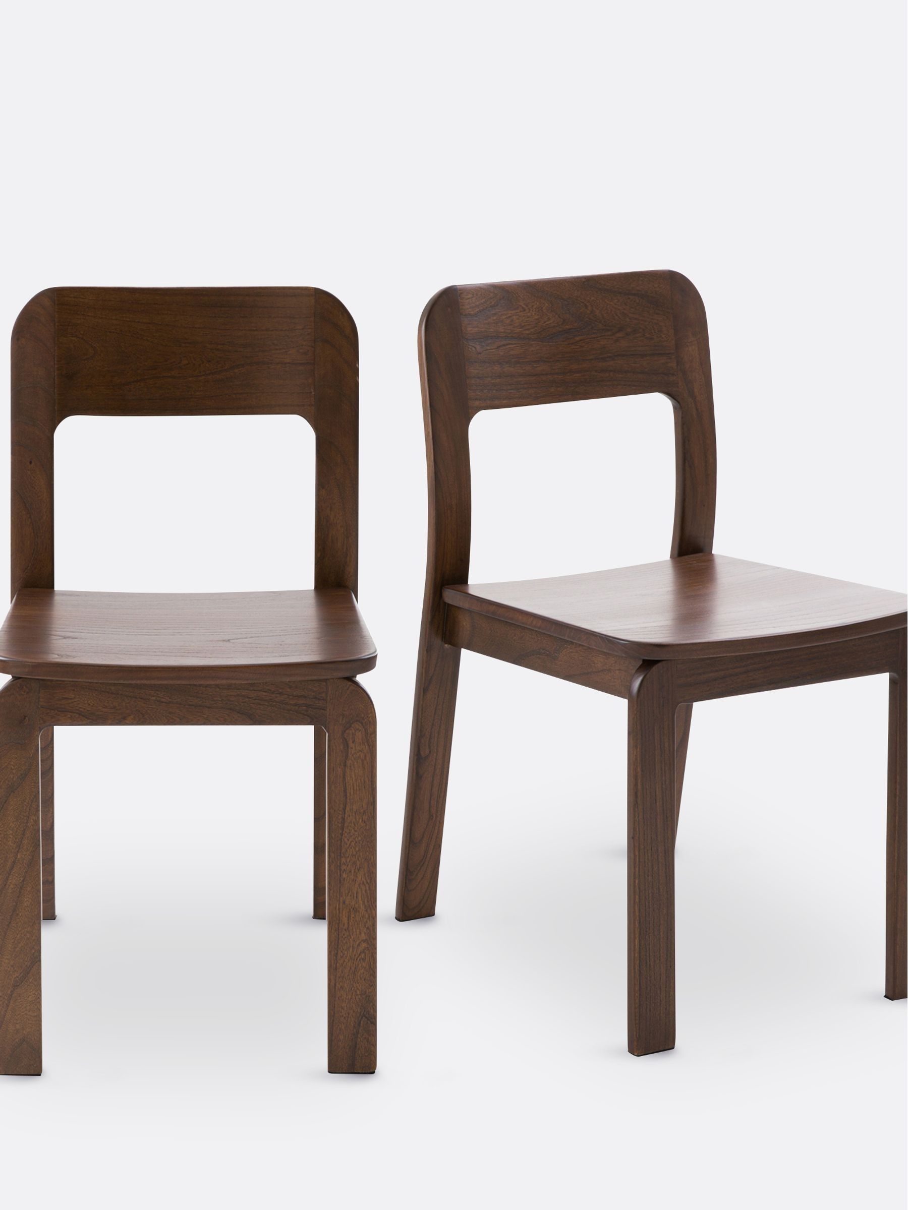 La Redoute Intérieurs Set of 2 Walnut Talet Solid Oak Chairs - Image 2 of 5 La Redoute Intérieurs Set of 2 Walnut Talet Solid Oak Chairs - Image 2 of 5