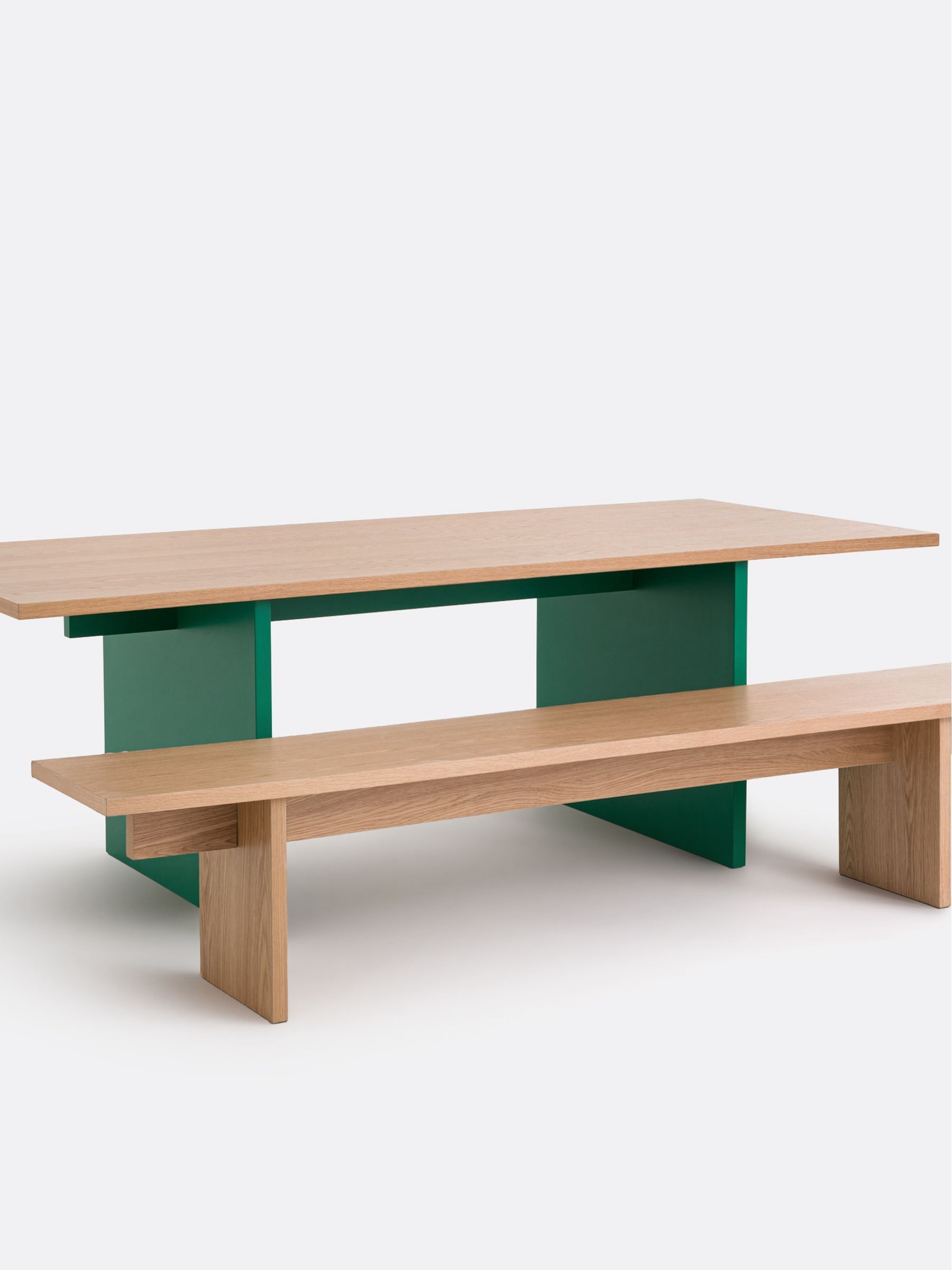 La Redoute Intérieurs Oak Green Deling 8 Seater Rectangular Dining Table - Image 2 of 5