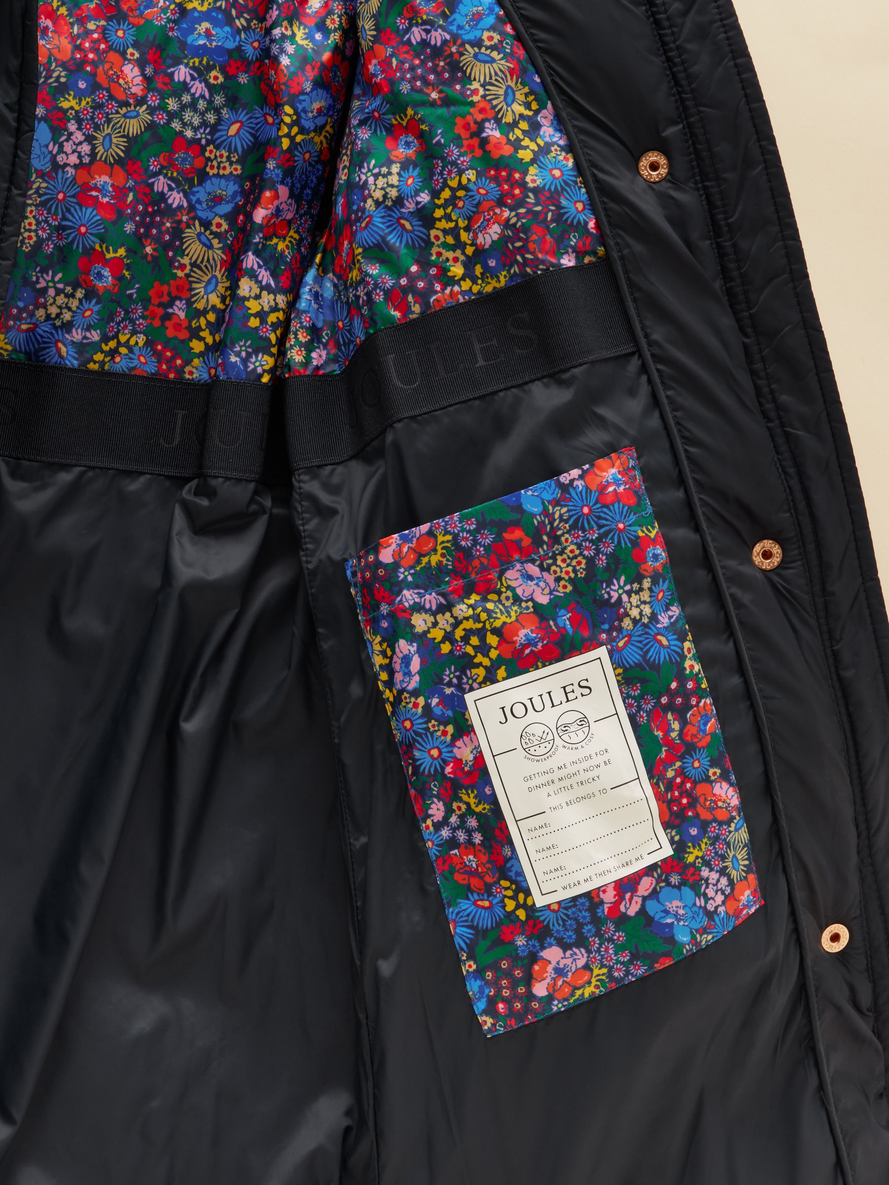 Girls' Navy Blue Showerproof Padded Coat - Image 5 of 5