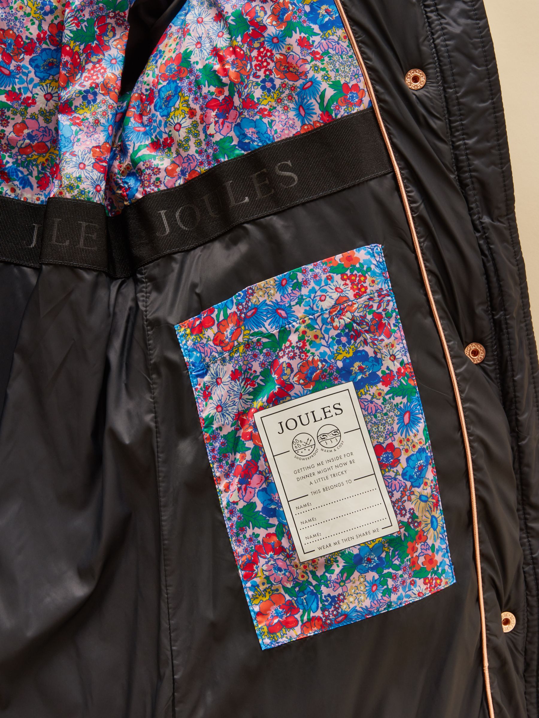 Girls' Black Showerproof Padded Coat - Image 5 of 5 Girls' Black Showerproof Padded Coat - Image 5 of 5