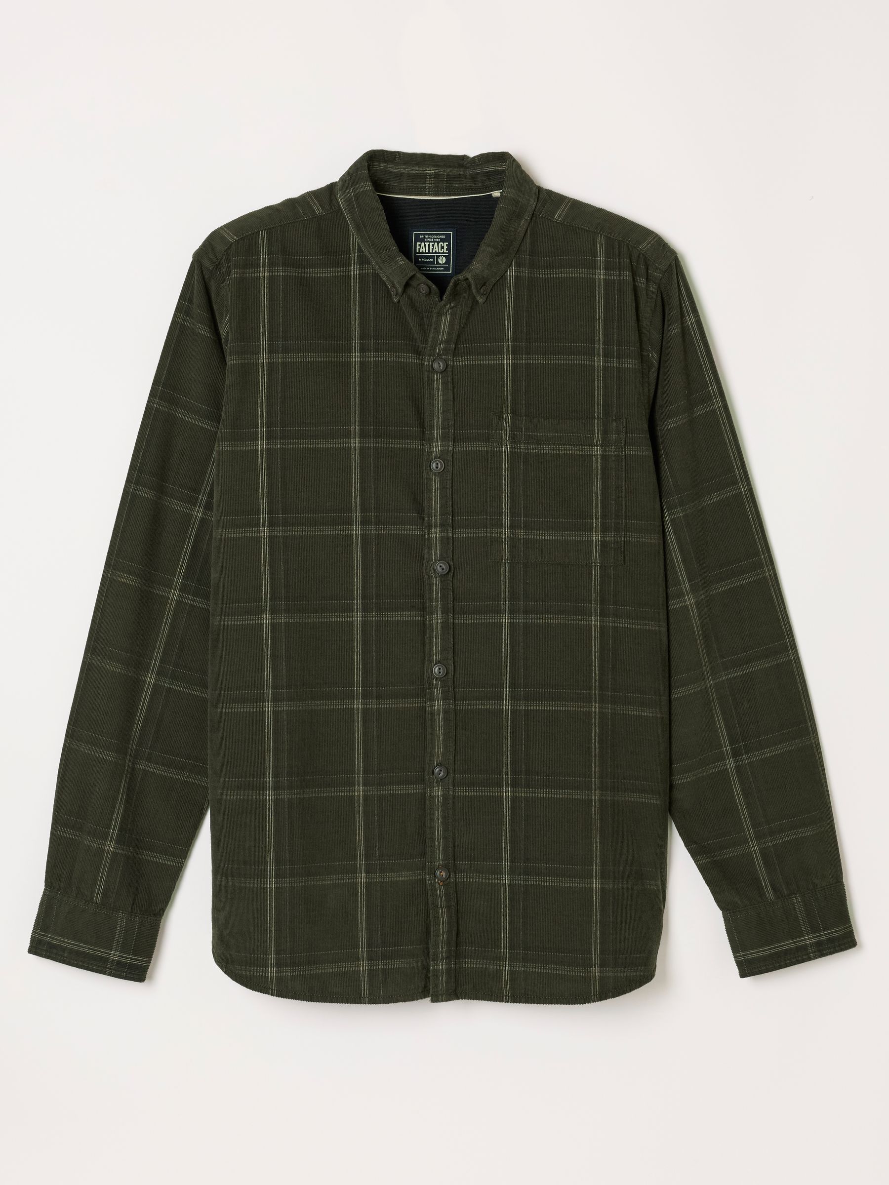 khaki check Long Sleeve Cord Shirt - Image 1 of 2