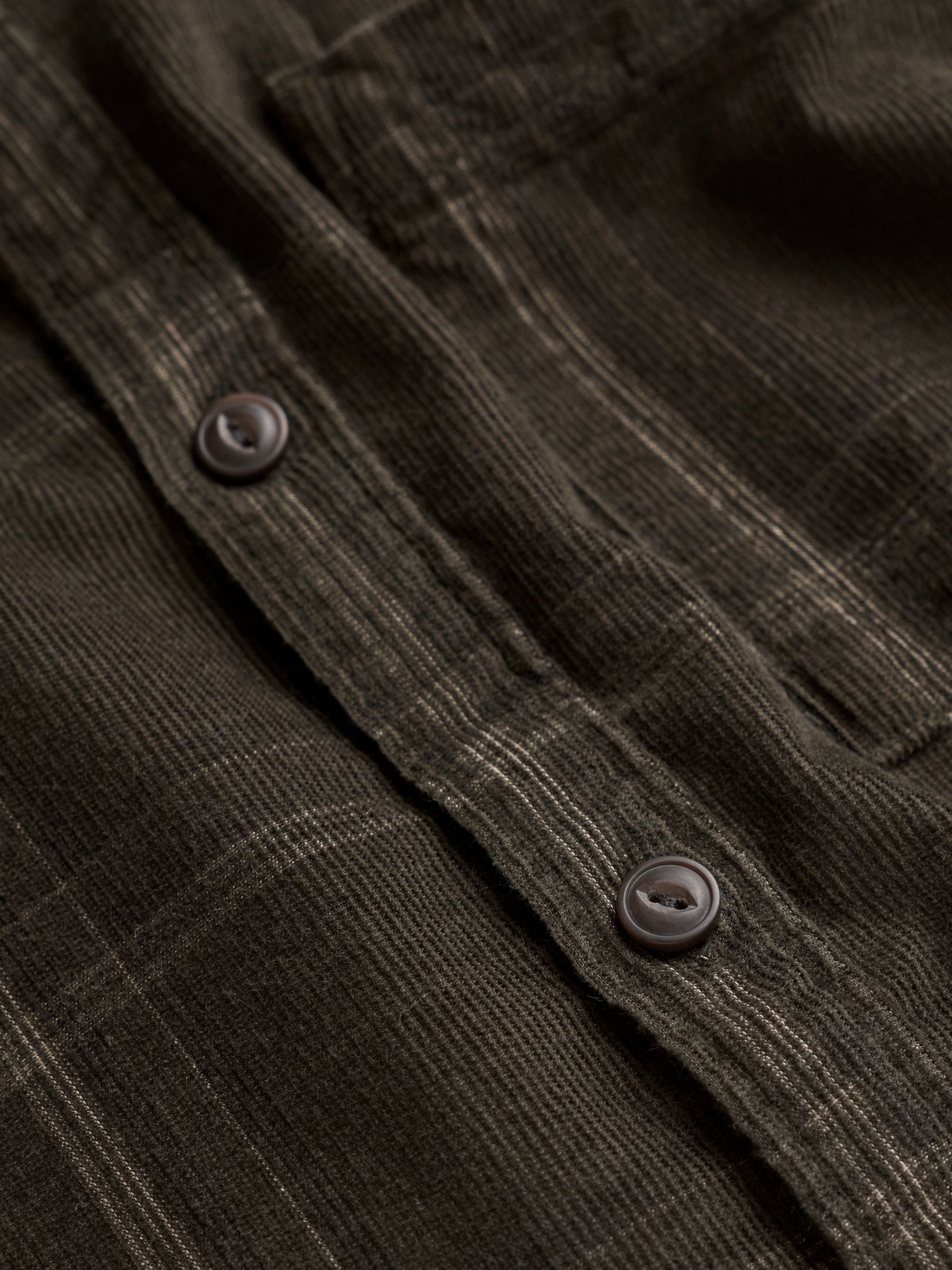 khaki check Long Sleeve Cord Shirt - Image 2 of 2