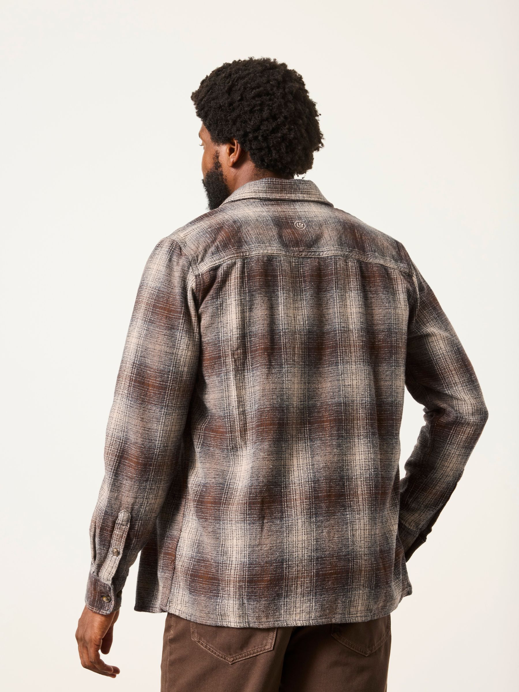 Brown Long Sleeve Crail Check Shirt - Image 2 of 7 Brown Long Sleeve Crail Check Shirt - Image 2 of 7