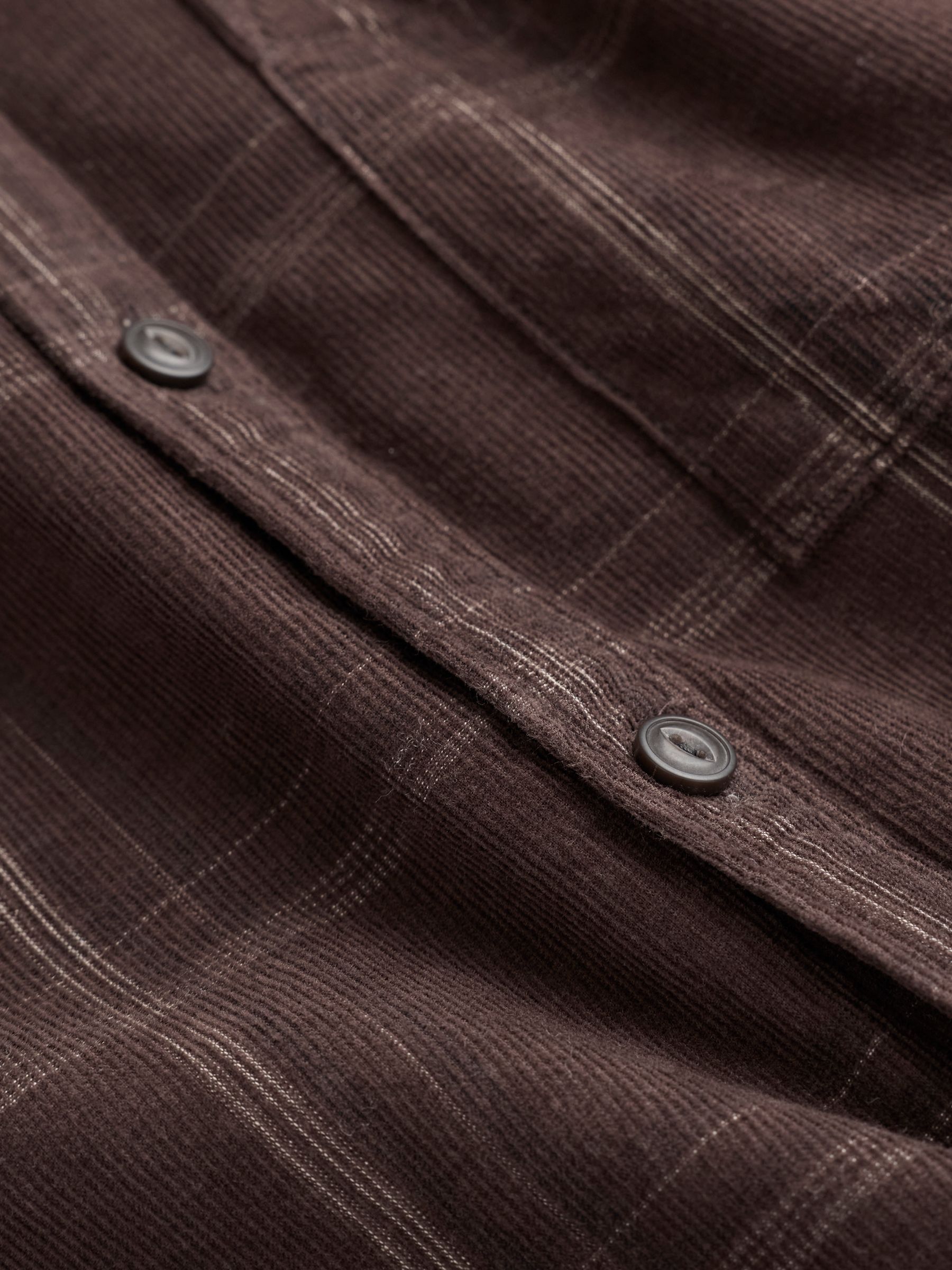 Brown Check Long Sleeve Cord Shirt - Image 2 of 2