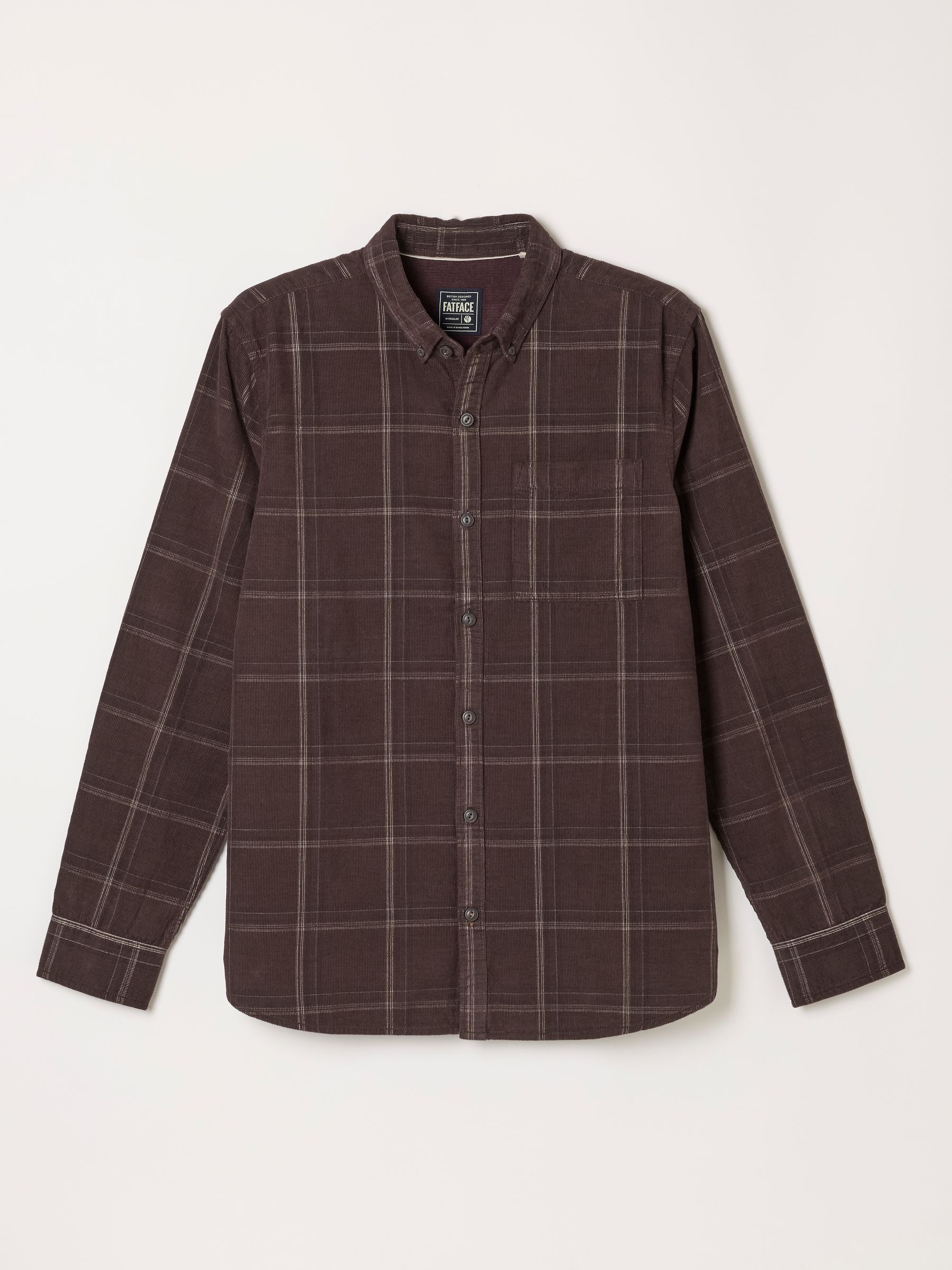 Brown Check Long Sleeve Cord Shirt - Image 6 of 7