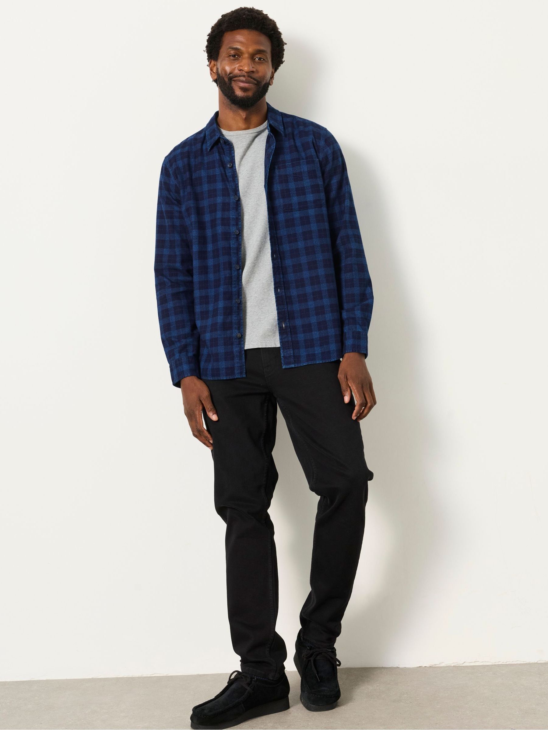 Perth Indigo Blue Long Sleeve Check Shirt - Image 4 of 6