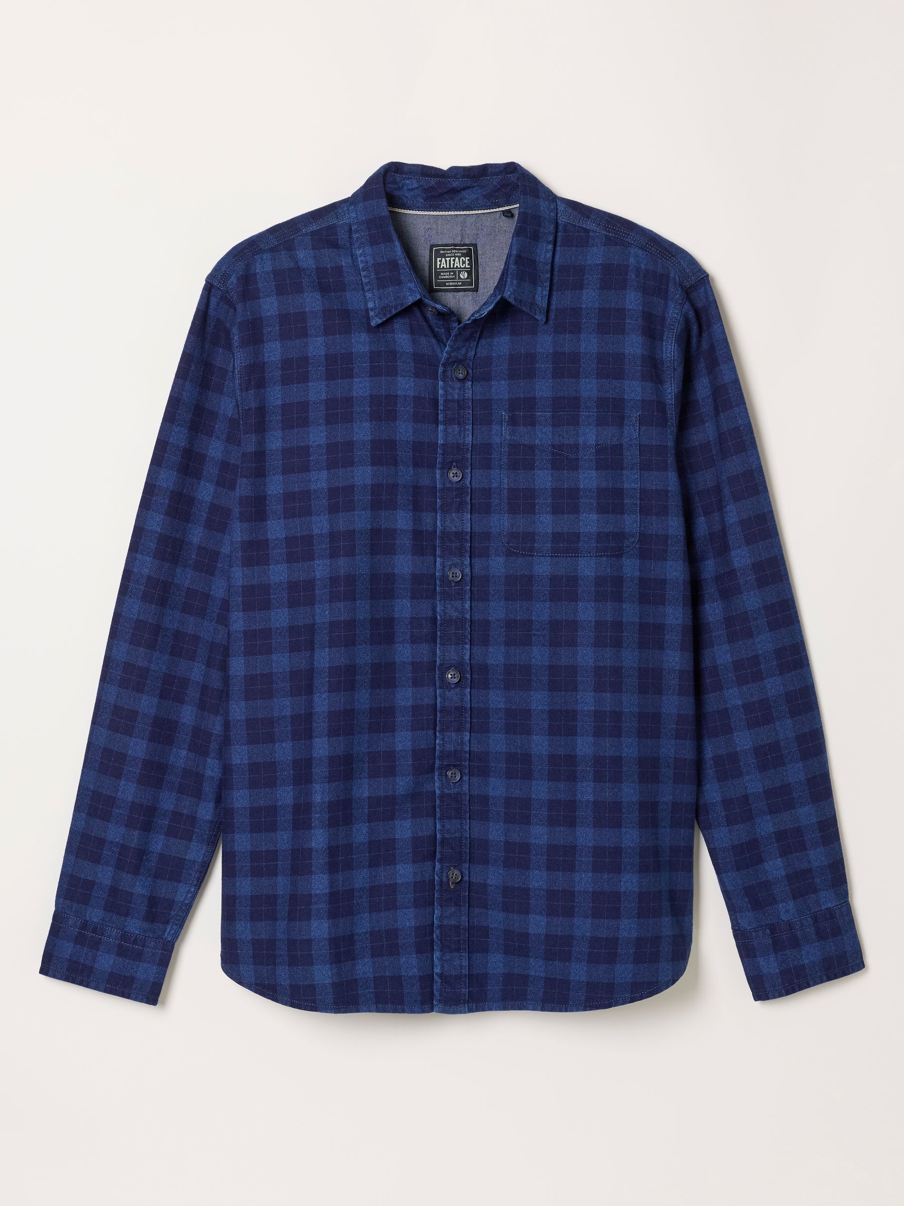 Perth Indigo Blue Long Sleeve Check Shirt - Image 6 of 6