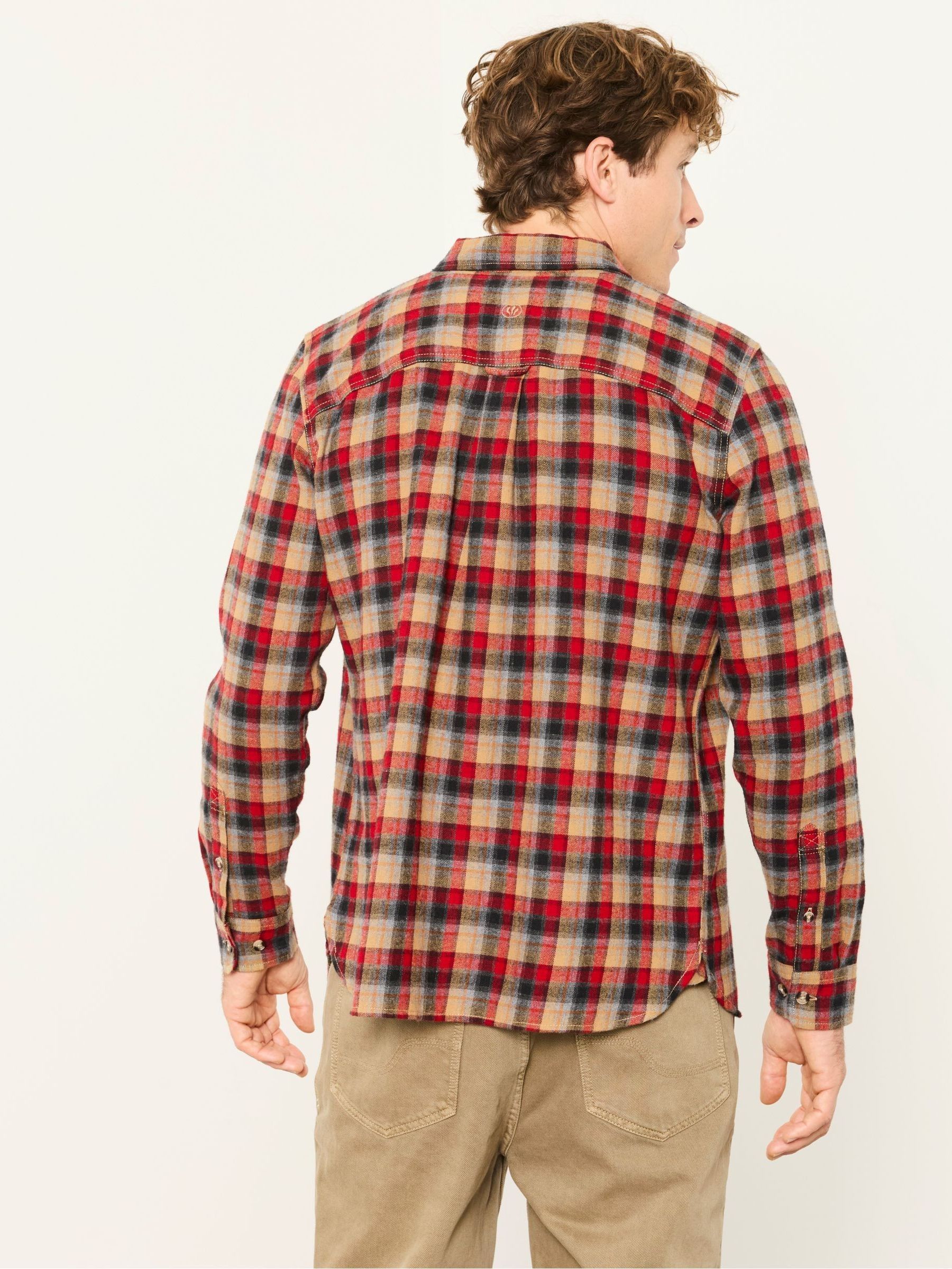 Chester Cherry Red Long Sleeve Check Shirt - Image 2 of 5 Chester Cherry Red Long Sleeve Check Shirt - Image 2 of 5